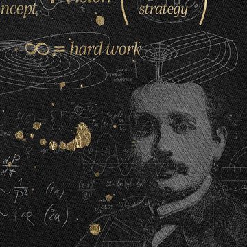 DOTCOMCANVAS® Leinwandbild Idea, Leinwandbild Albert Einstein Idee Motivation Formel Zeichnung Porträt