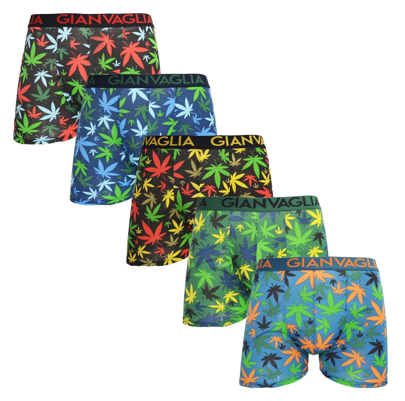 Boxershorts Boxershorts Herren 5er Set Hanf Premium Stretch Baumwolle 051 Größe: L