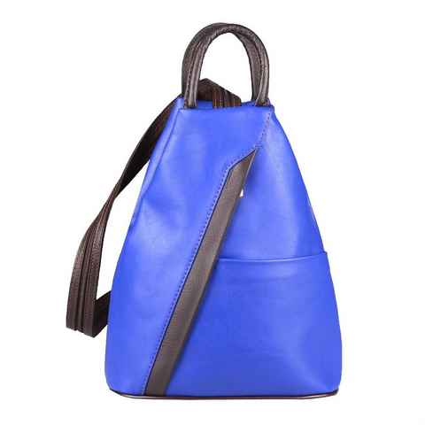 ITALYSHOP24 Rucksack Made in Italy Damen Leder Tasche Schultertasche, leichtgewicht Shopper, als Rucksack & Handtasche tragbar