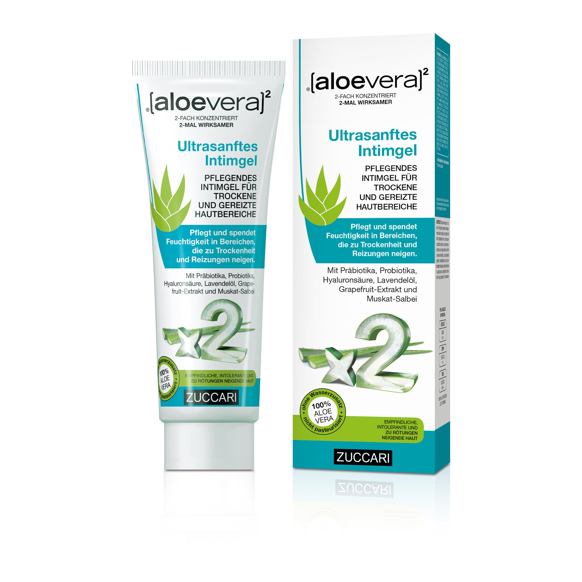 [aloevera]2 Интимная забота [aloevera]2 Intimgel mit Hyaluronsäure von Zuccari bei Scheidentrochenheit, Menopause (Wechseljahre), Scheidenflora & als Gleitgel