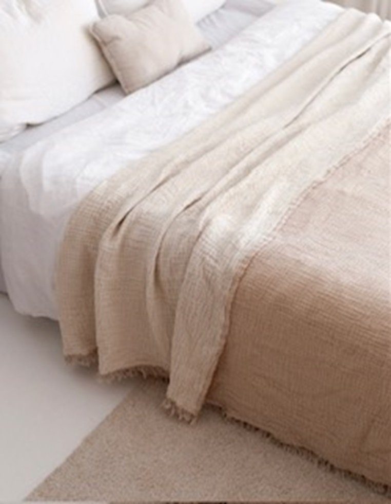 Wohndecke Bio-Musselin Wohndecke in Graubeige zum günstig online kaufen