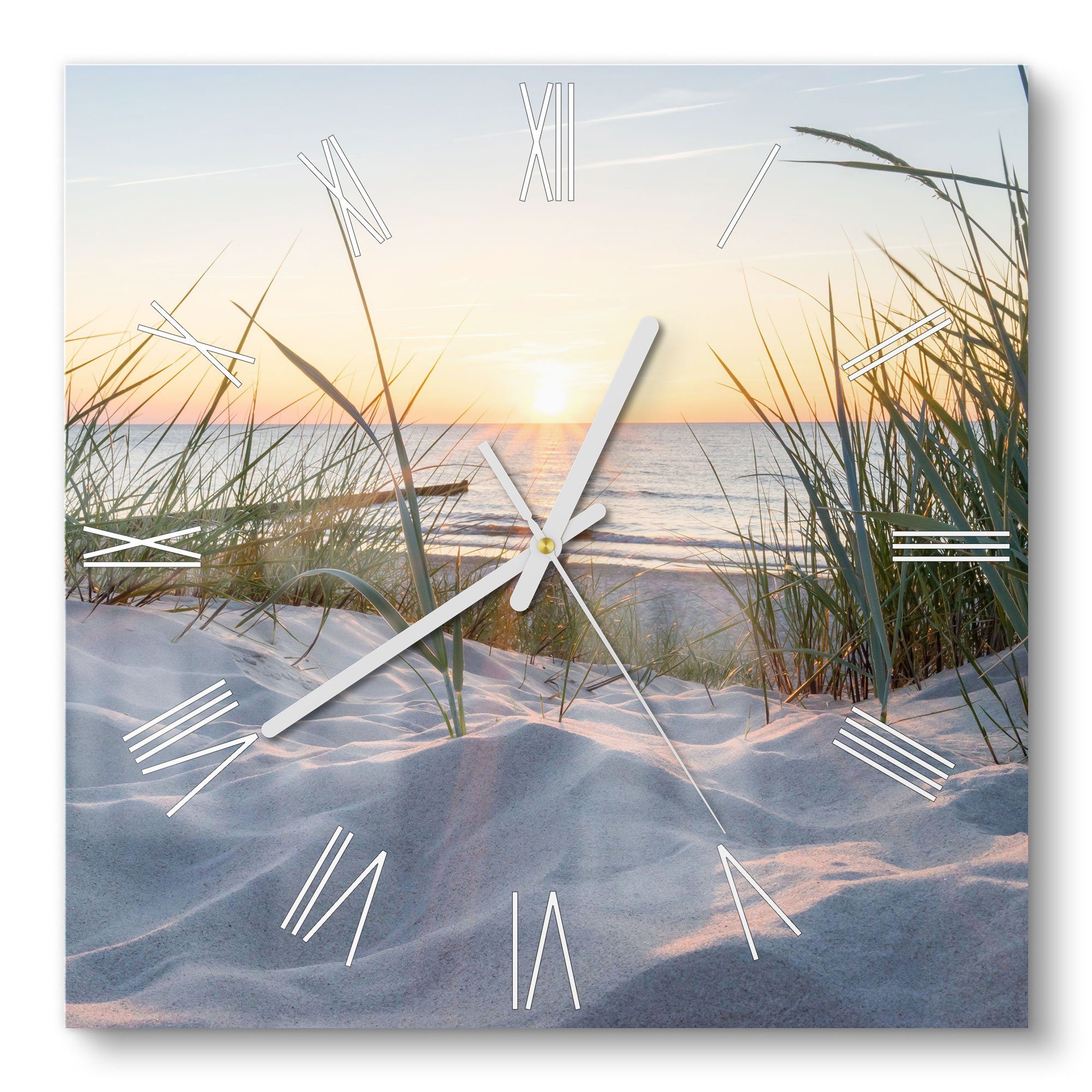 DEQORI Wanduhr 'Ostsee Sonnenuntergang' (Glas Glasuhr günstig online kaufen