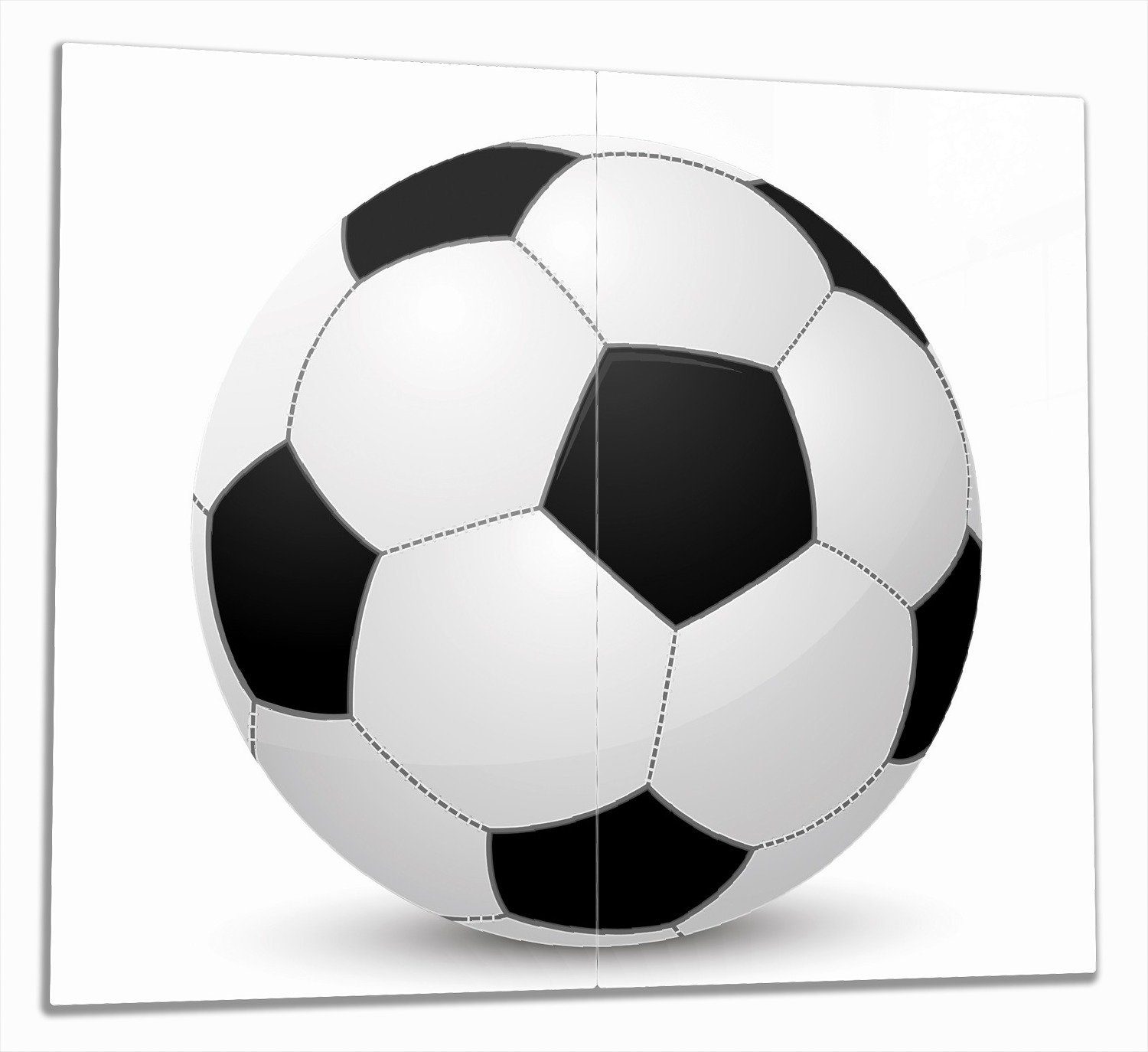 Wallario Herd-Abdeckplatte Fußball klassisch vor weißem Hintergrund, ESG-Sicherheitsglas, (Glasplatte, 2 tlg., inkl. 5mm Noppen), verschiedene Größen