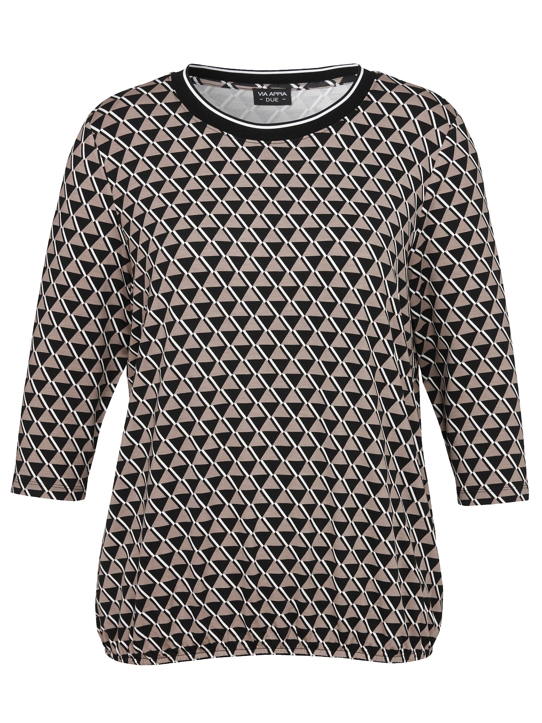 VIA APPIA T-Shirt T-Shirt Rundhals 3/4 Arm Druck günstig online kaufen