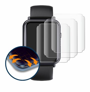Savvies Full-Cover Schutzfolie für Tisoutec Smartwatch 1.69", Displayschutzfolie, 4 Stück, 3D Curved klar