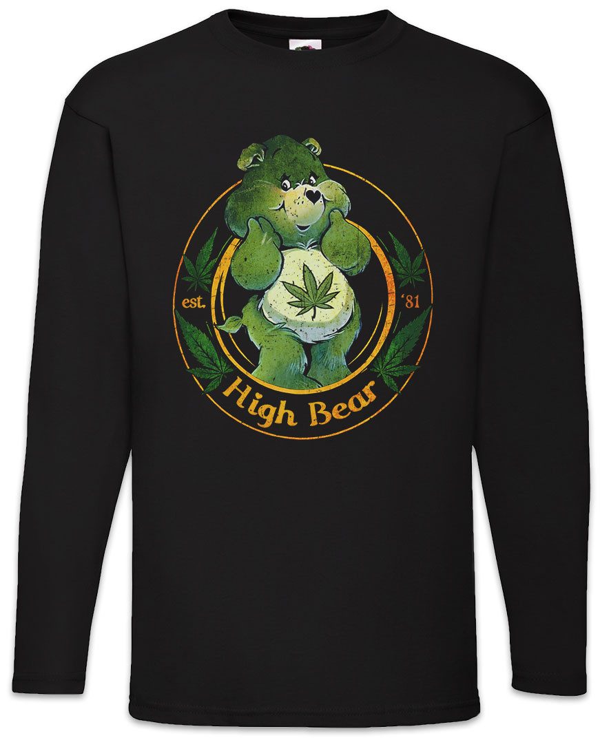 Langarmshirt High Bear Langarm T-Shirt Cute Care Ganja Weed Reggae Bears Cannabis