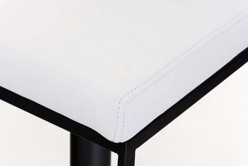 TPFLiving Barhocker Panda (mit Fußstütze - höhenverstellbar - Hocker für Theke & Küche), 360° drehbar - Metall matt schwarz - Sitzfläche: Kunstleder Weiß