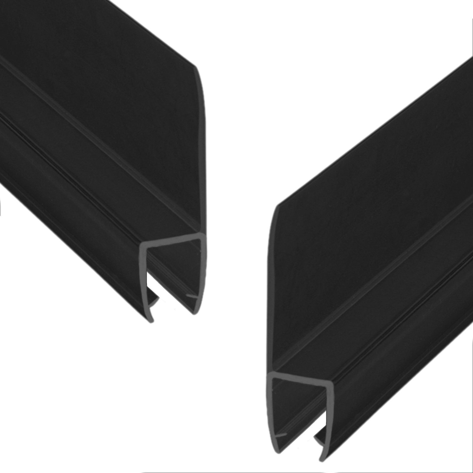 WITEN&NOCK Duschdichtung 2er Set schwarze Ersatzdichtung mit extra langer Dichtfahne 8-10 mm, L: 50 cm, (2-St)