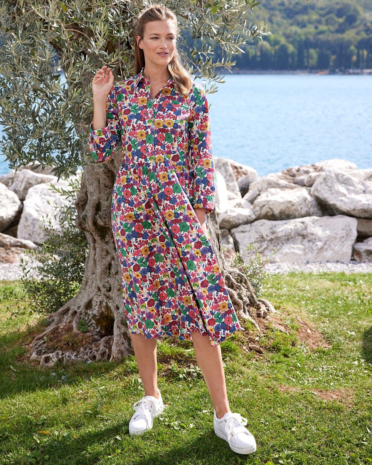 Brigitte Blumen von Hemdblusenkleid Hemdblusenkleid Schönfels mit