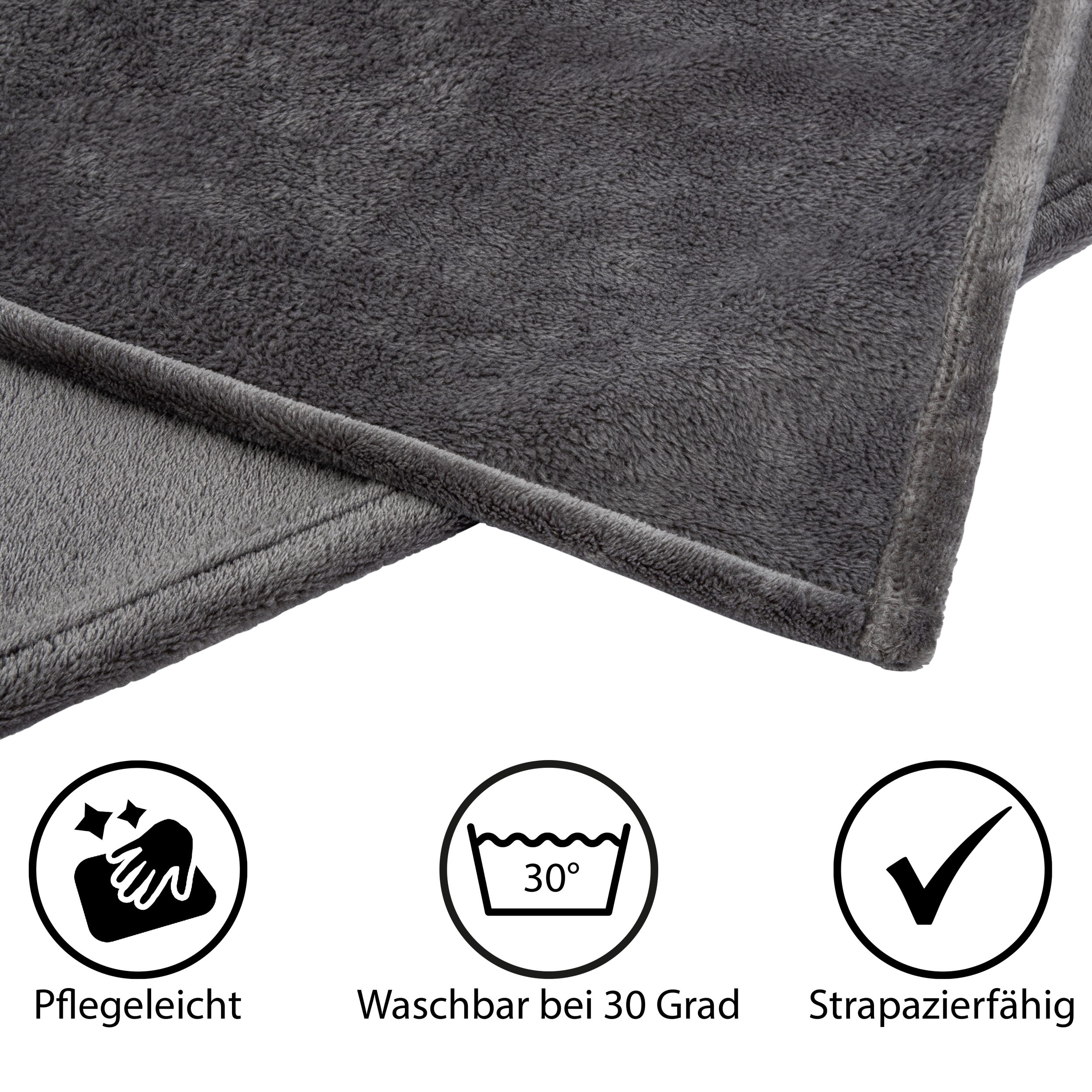 Wohndecke Wohn- & Kuscheldecke, Feeling GTS Cashmere 4 Wohndecke dunkel life 150*200cm, Textile Grau