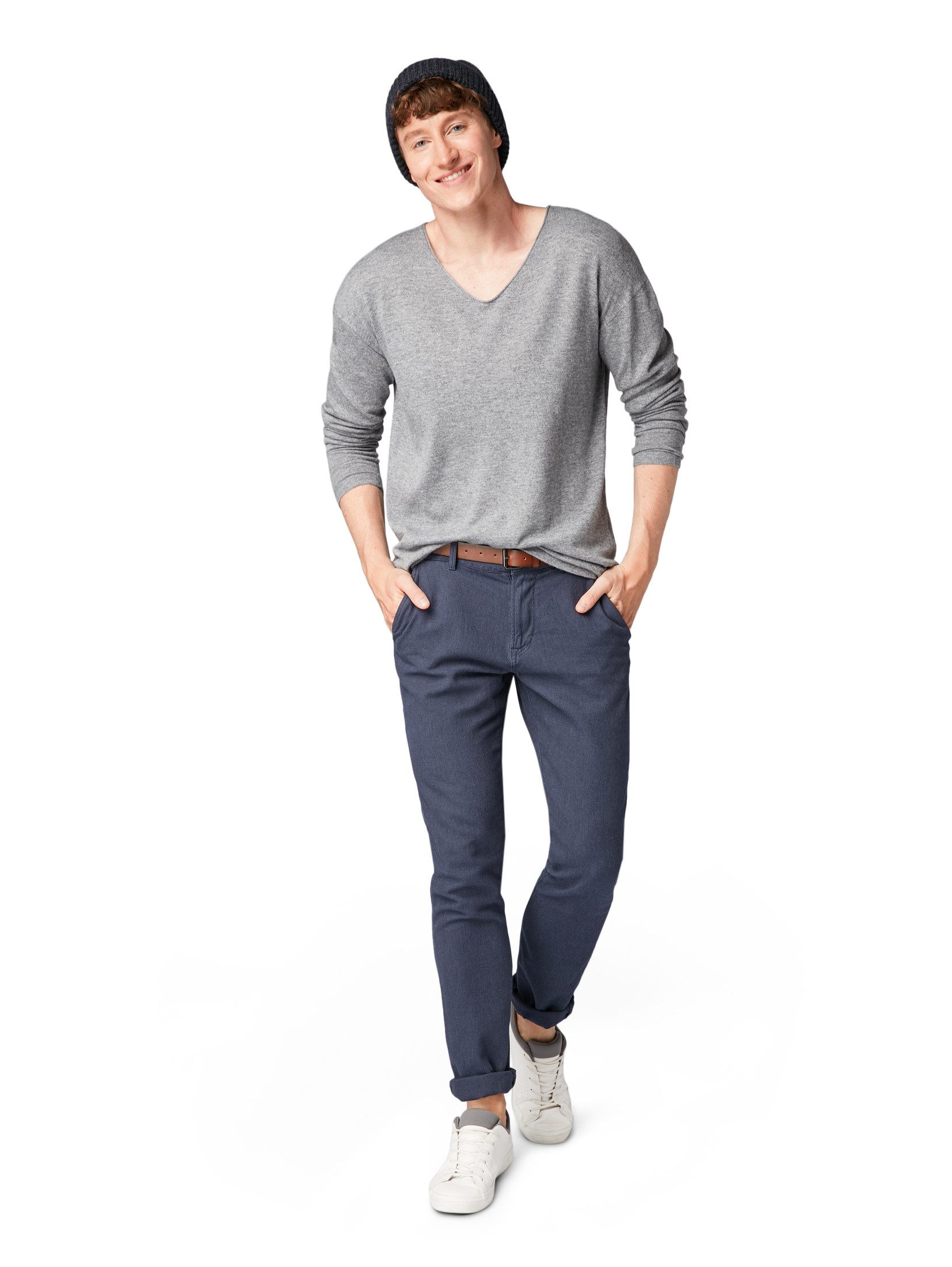 TOM TAILOR Denim V-Ausschnitt-Pullover V-Neck Langarmshirt Cozy 5769