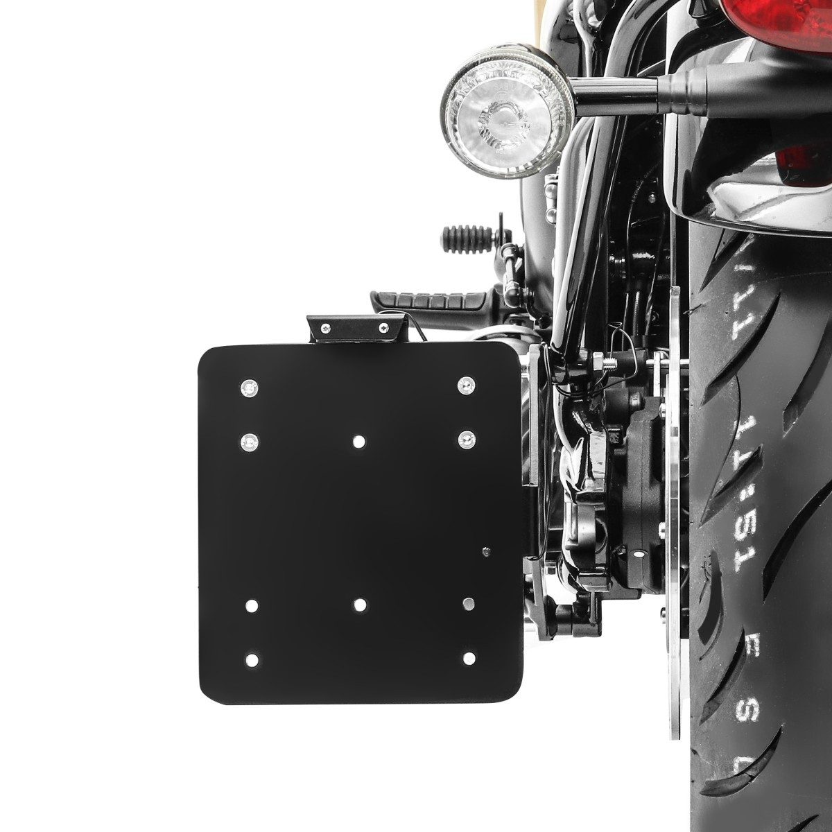 Craftride Kennzeichenhalter Seitlicher Kennzeichenhalter für Triumph Bonneville Bobber / Black 17-