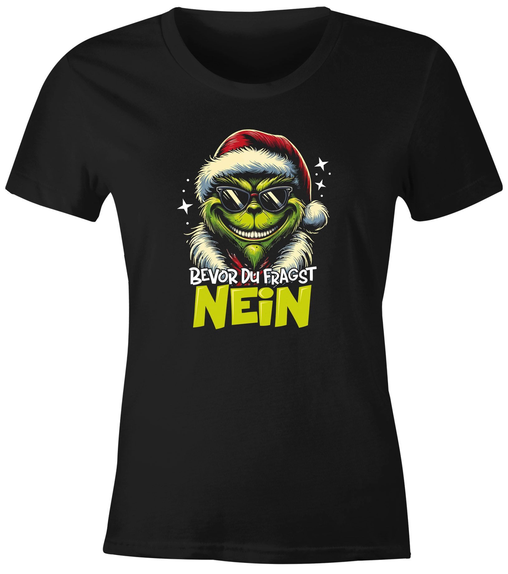 MoonWorks Print-Shirt Weihnachtsshirt Damen Spruch T-Shirt Weihnachten Grin günstig online kaufen
