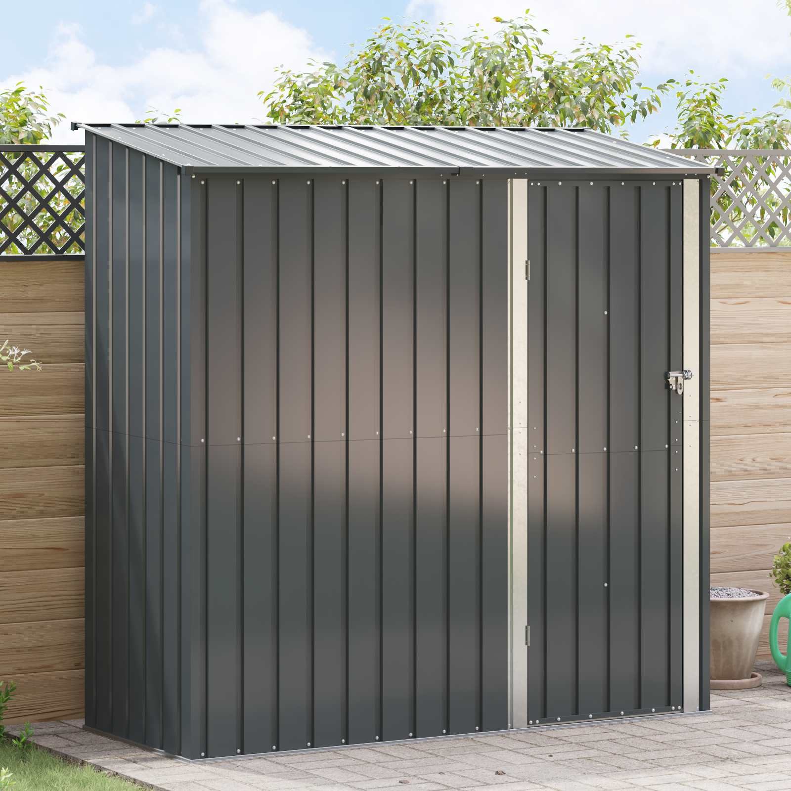 vidaXL Gartenhaus Gartenhütten Anthrazit 203 x 85,5 x 200 cm Metall