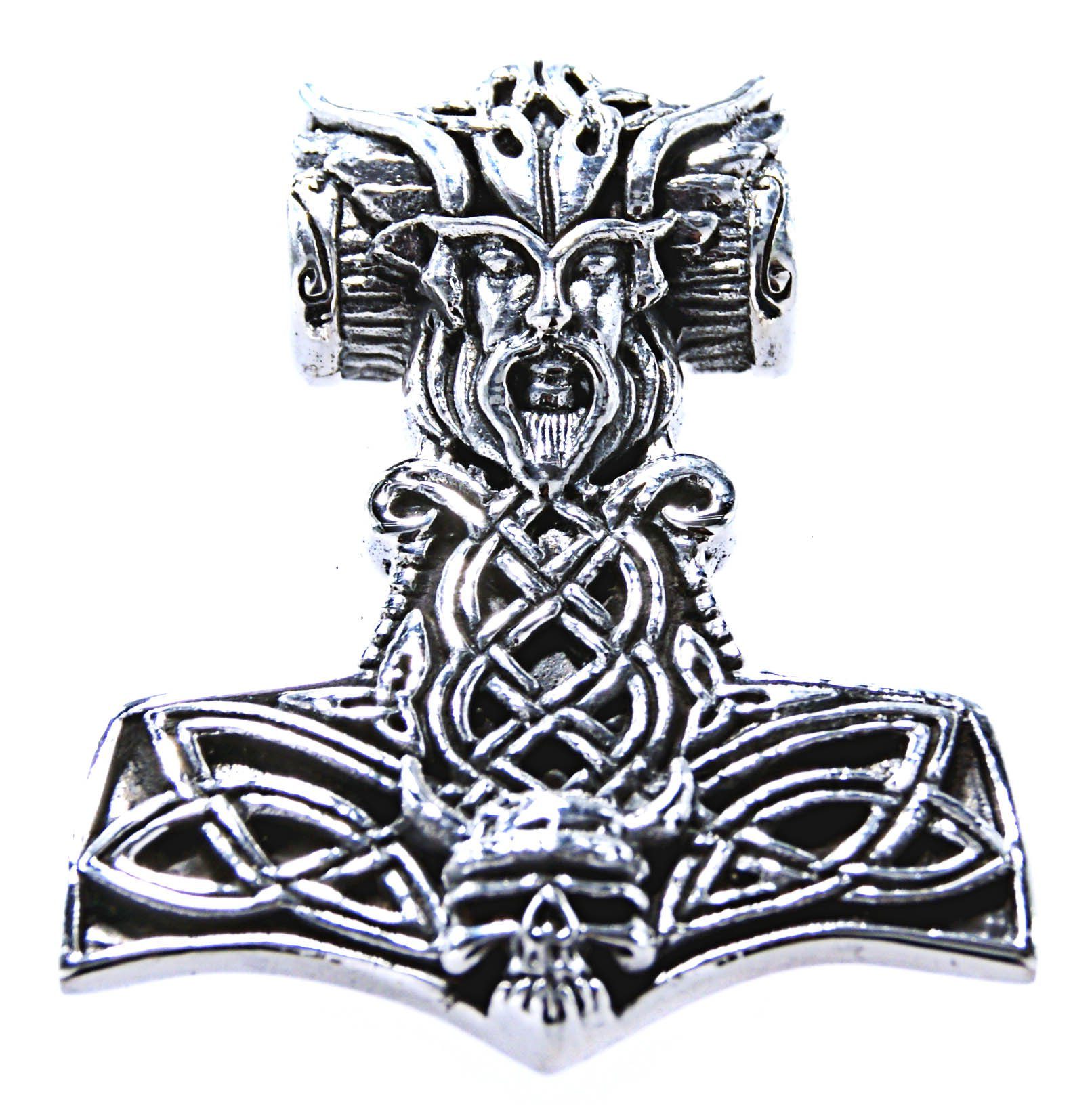 Leather Hammer of Schädel 245 Thorshammer Odin Wikinger Silber Thors Kettenanhänger 925 Kiss Nr Helm Anhänger