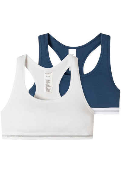 Schiesser Bustier "Long Life Rib" (2er Pack) mit sportlichem Racerback-Rückteil