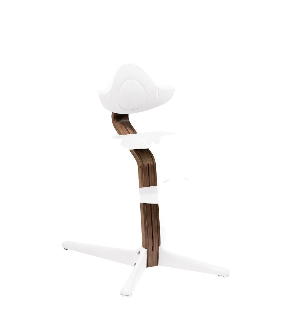 Stokke Hochstuhl Nomi® Hochstuhl, der zu aktivem Sitzen inspiriert, Geeignet für Babys bis Erwachsene bis zu 150 kg Walnut White