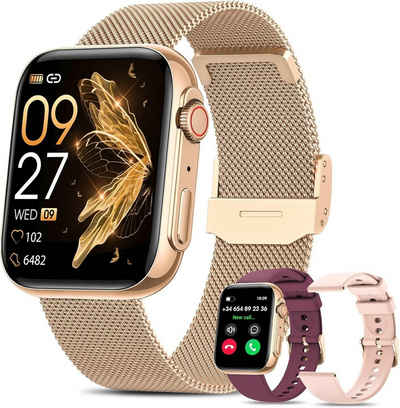 DekeFit G36 OR Smartwatch (1.85 Zoll, Android/iOS), Smartwatch Damen, Fitnessuhr mit Schlafmonitor/Herzfrequenz/SpO2