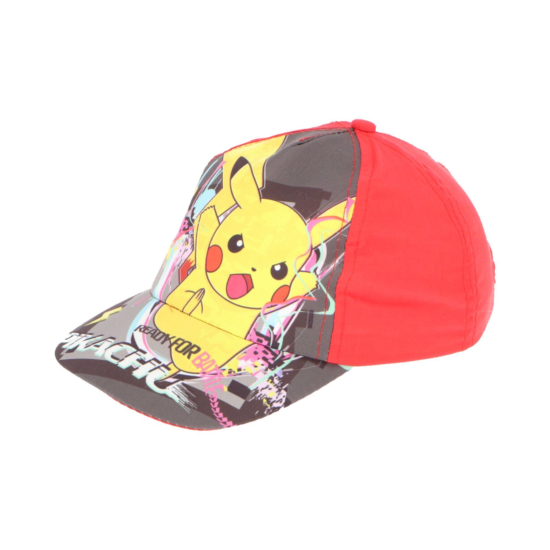 POKÉMON Baseball Cap Pokemon Pikachu Basecap Baseball Kappe Gr. 54 bis 56 Rot