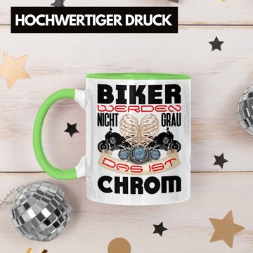 Trendation Tasse Trendation - Biker Werden Nicht Grau Das Ist Chrom Tasse Geschenk Motorrad-Fahrer Geschenk Spruch Männer