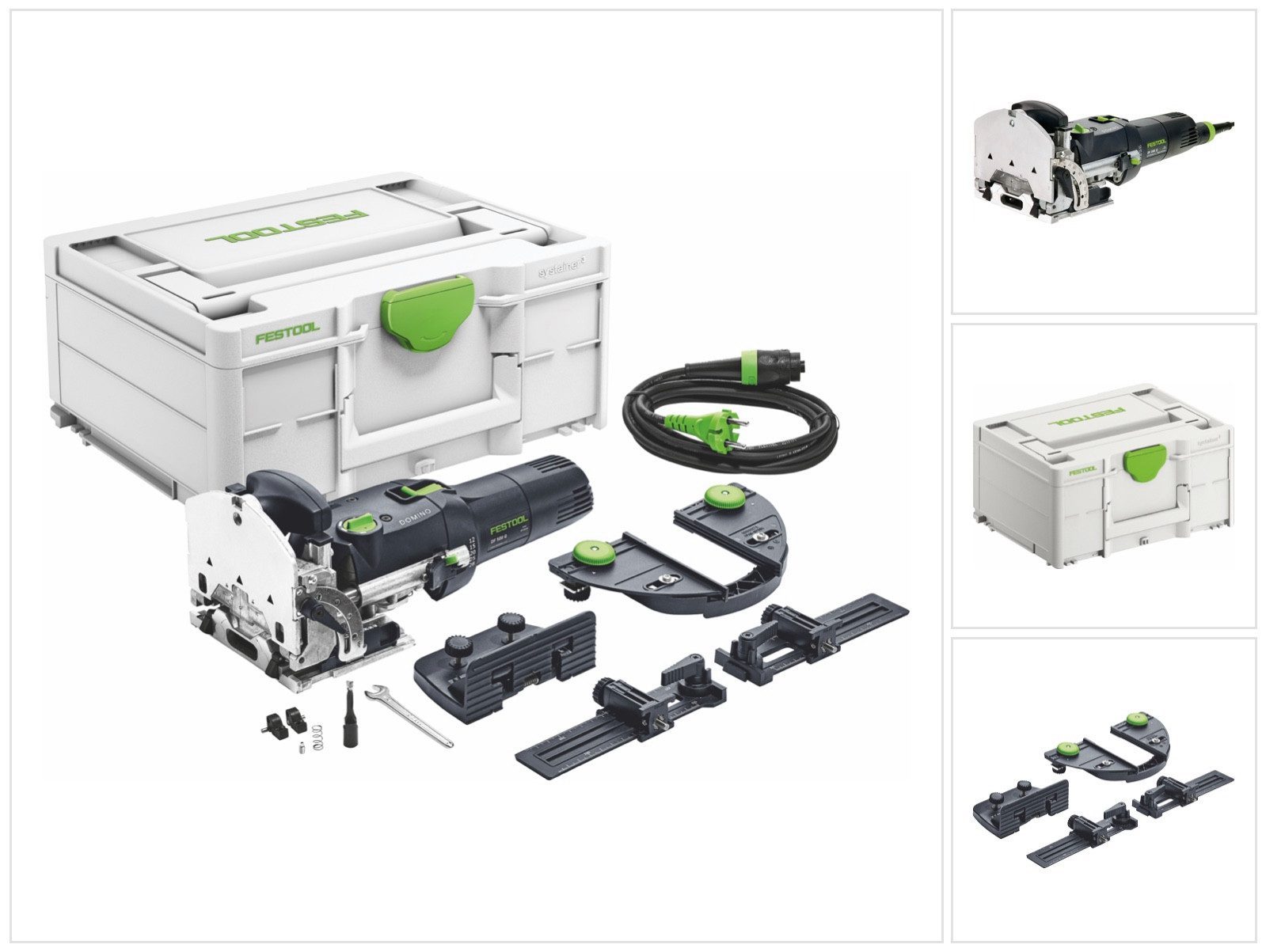 FESTOOL Fräse DF 500 Q-Set Dübelfräse 420 Watt 4 - 10 mm (576420) + Leistenanschl