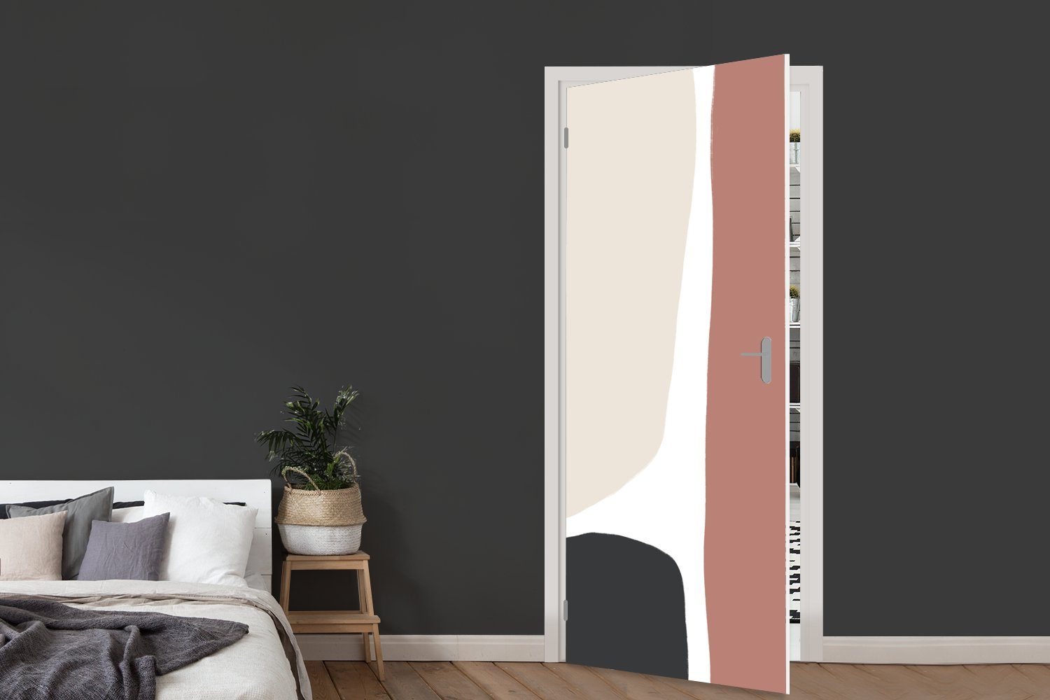 Tür, Abstrakt für 75x205 bedruckt, Türtapete - - (1 cm St), Türaufkleber, Design, Fototapete Matt, Pastell MuchoWow