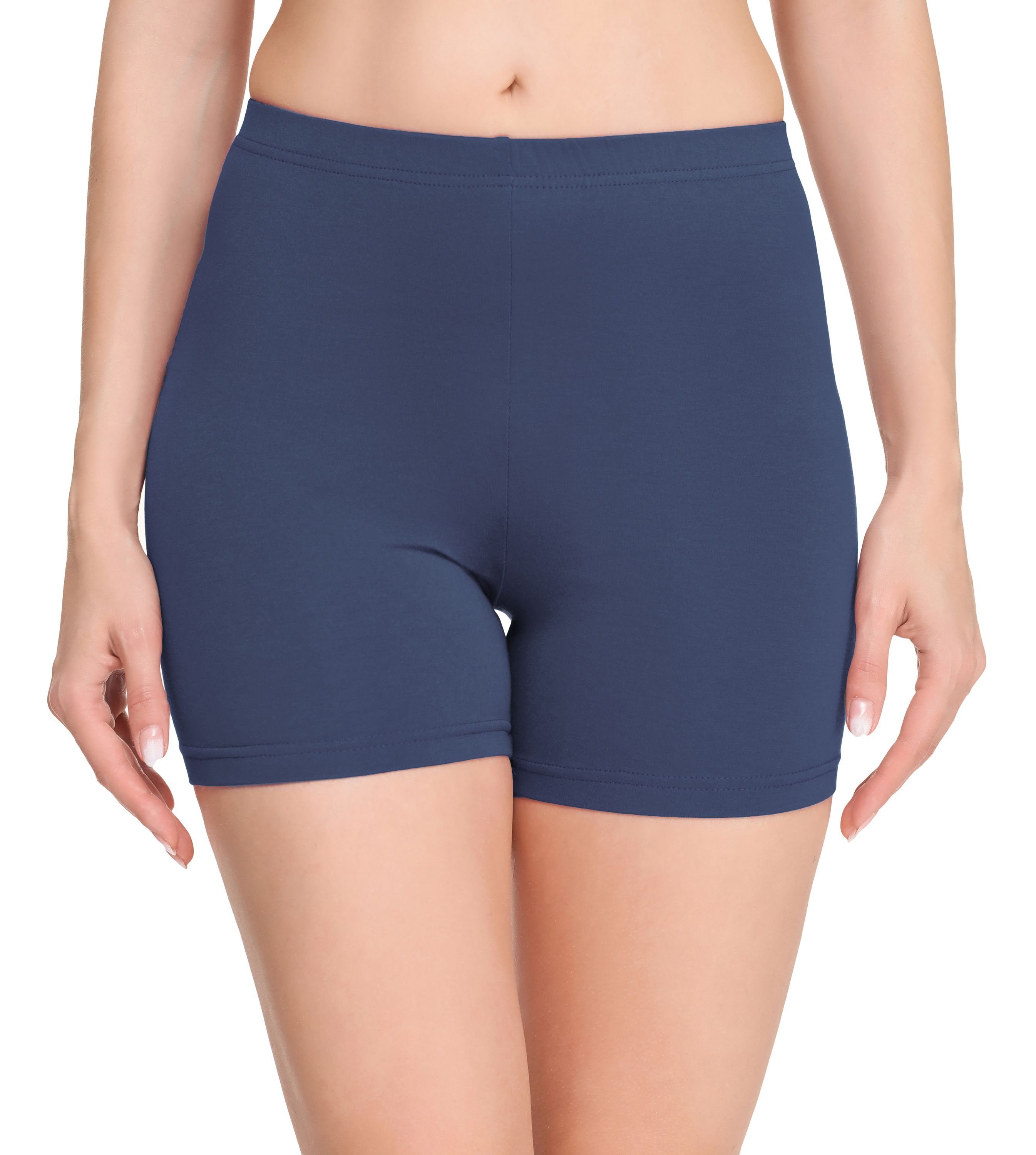 Jeans Damen Boxershorts Shorts elastischer Radlerhose Unterhose Merry (1-tlg) Leggings MS10-392 Hotpants Style Bund