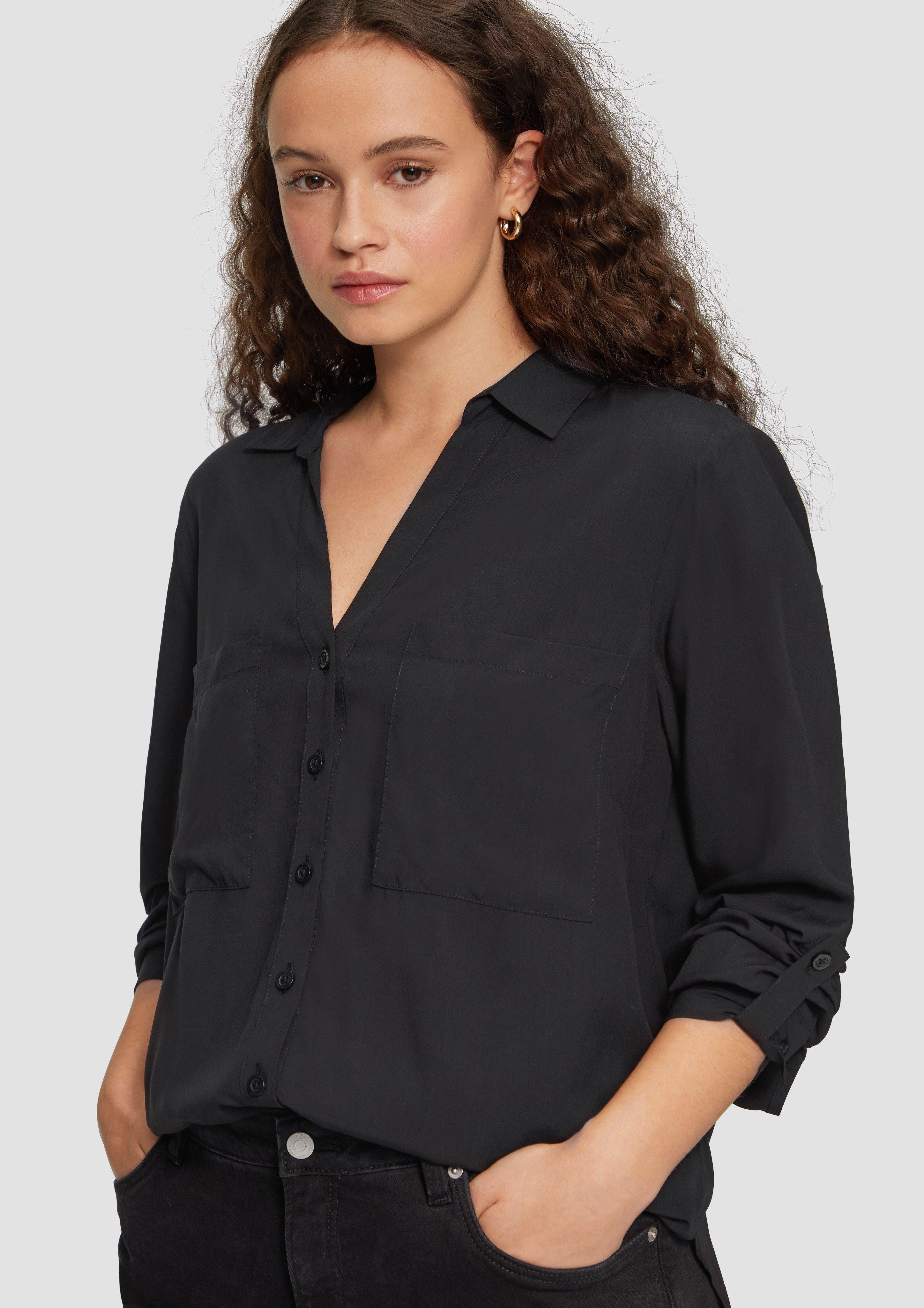 QS Langarmbluse Viskosebluse mit Turn-up und günstig online kaufen