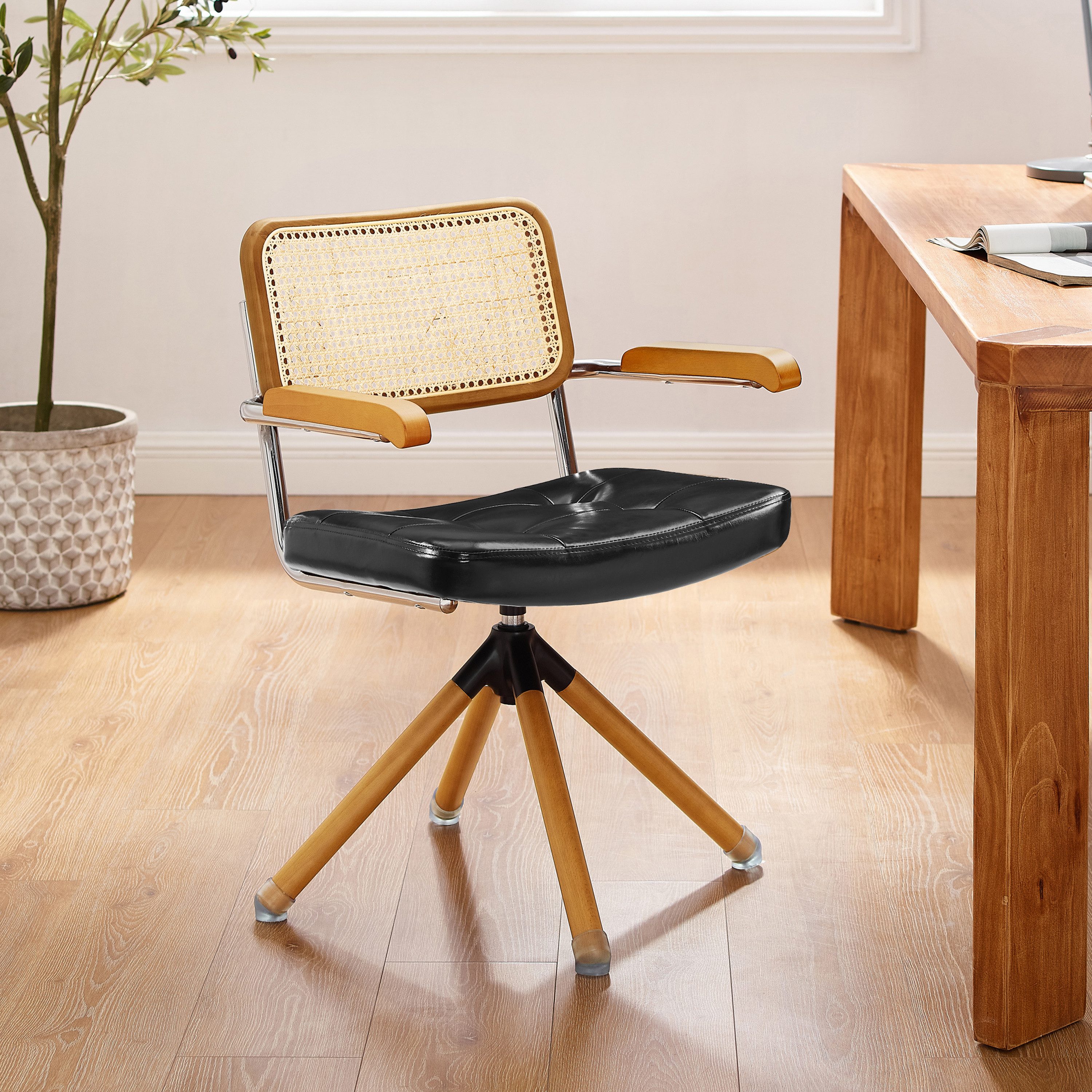 Art Leon Esszimmerstuhl CC058 (Mid Century Modern Drehstuhl ohne Rollen Far günstig online kaufen