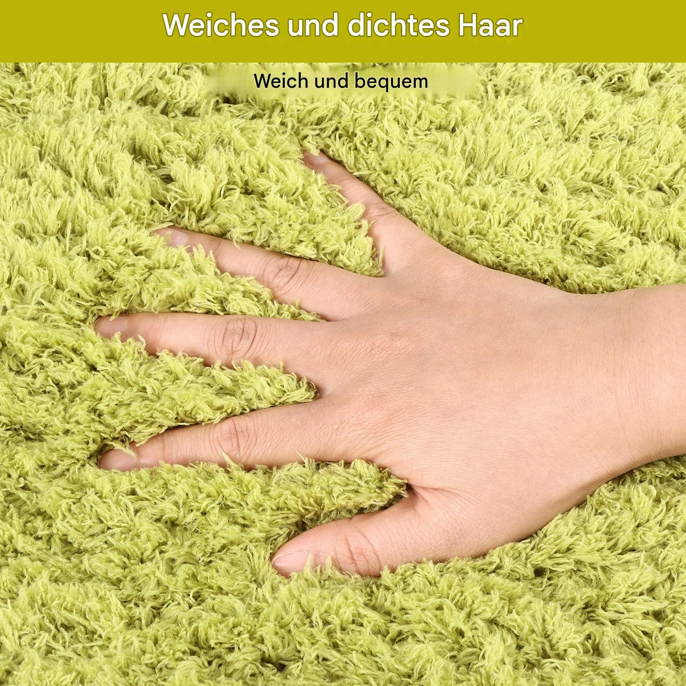 BlingBin Teppich Rund Wohnzimmerm Hochflor-Teppich Shaggy Bettvorleger, Rund, Höhe: 35 mm, Modernes Weicher Teppich für Schlafzimmer Oder Kinderzimmer