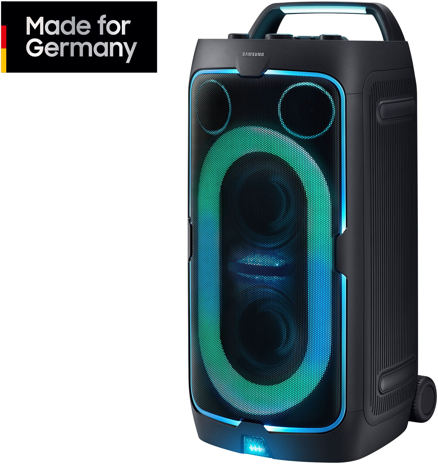 Samsung Sound Tower MX-ST50F (2025) Party-Lautsprecher 2.0 (Bluetooth, 240 W, Party Lights, Grip & Roll-Funktion, Waveguide-Technologie, 3 Bass-Modi)