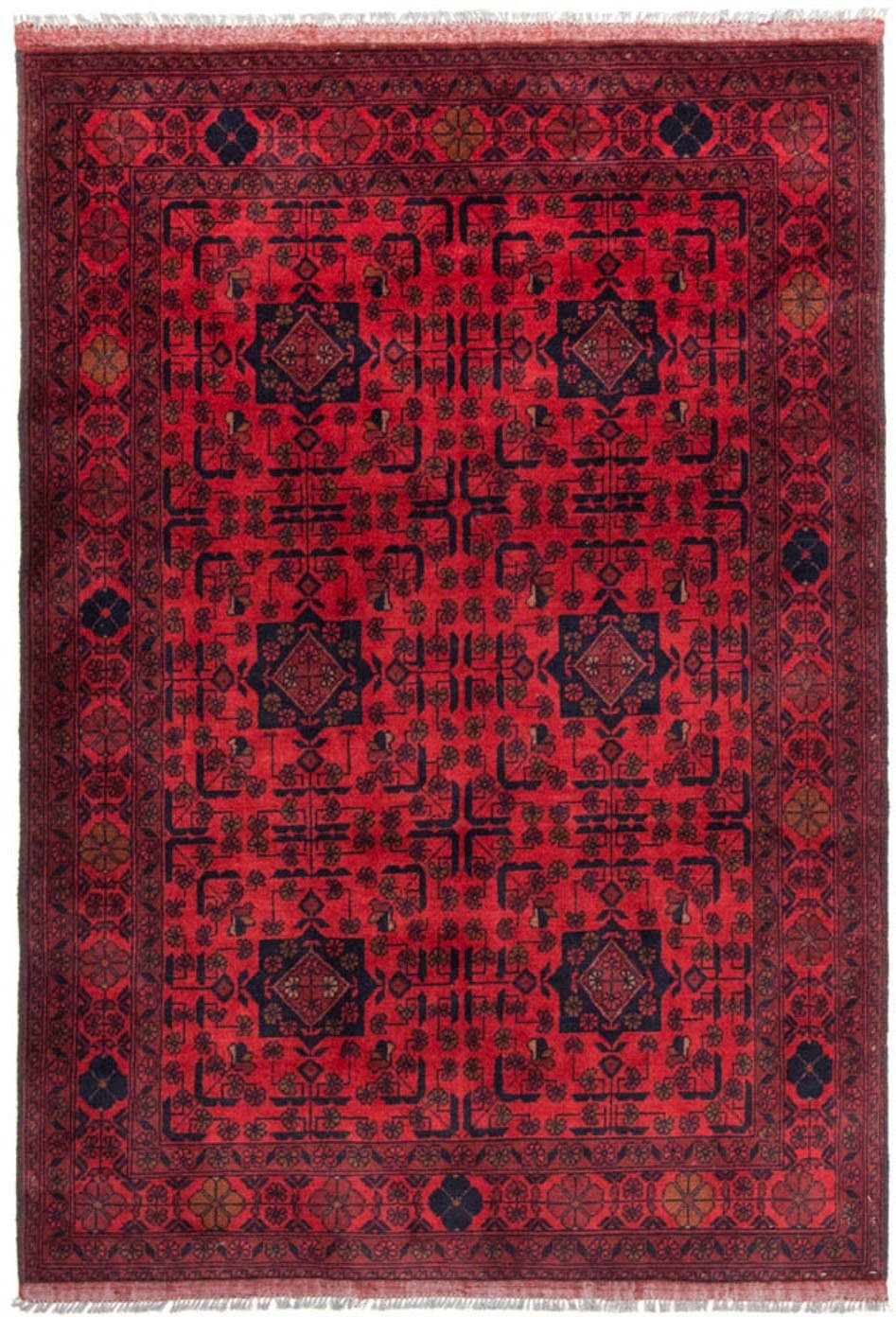 Wollteppich Khal Mohammadi Durchgemustert Rosso Handgeknüpft 7 128 rechteckig, mm, morgenland, Höhe: cm, x 190