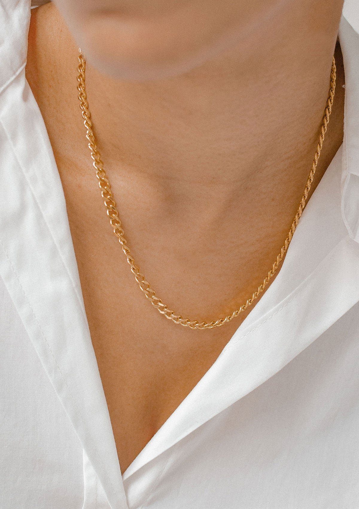 Hey Happiness Edelstahlkette Panzerkette großgliedrig 18K Roségold vergoldet, Damen Basic Gliederkette, Halskette zum Kombinieren, wasserfest – Bild 5 von 5