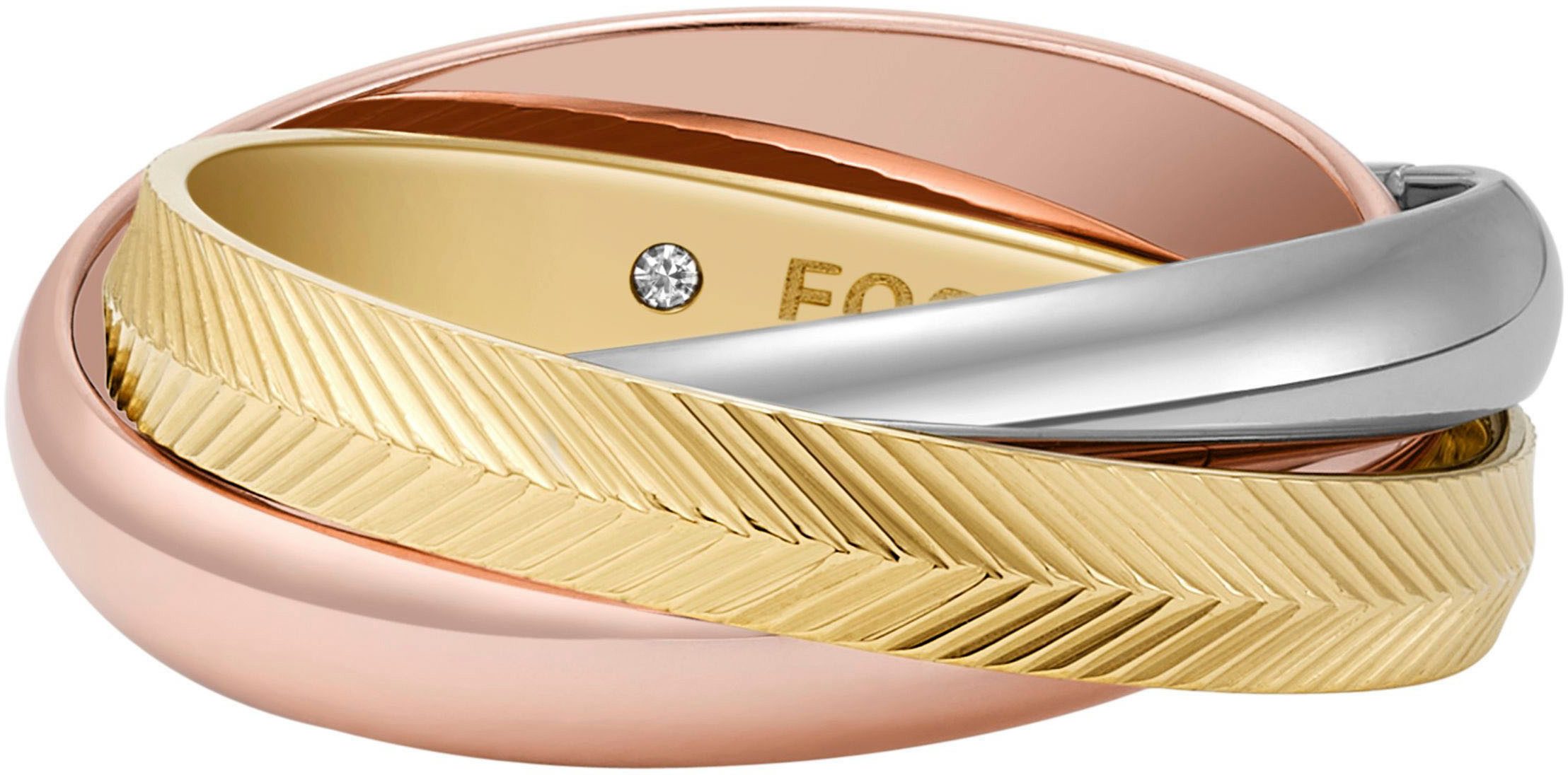 Fossil Fingerring Schmuck Geschenk Edelstahl Ring HARLOW