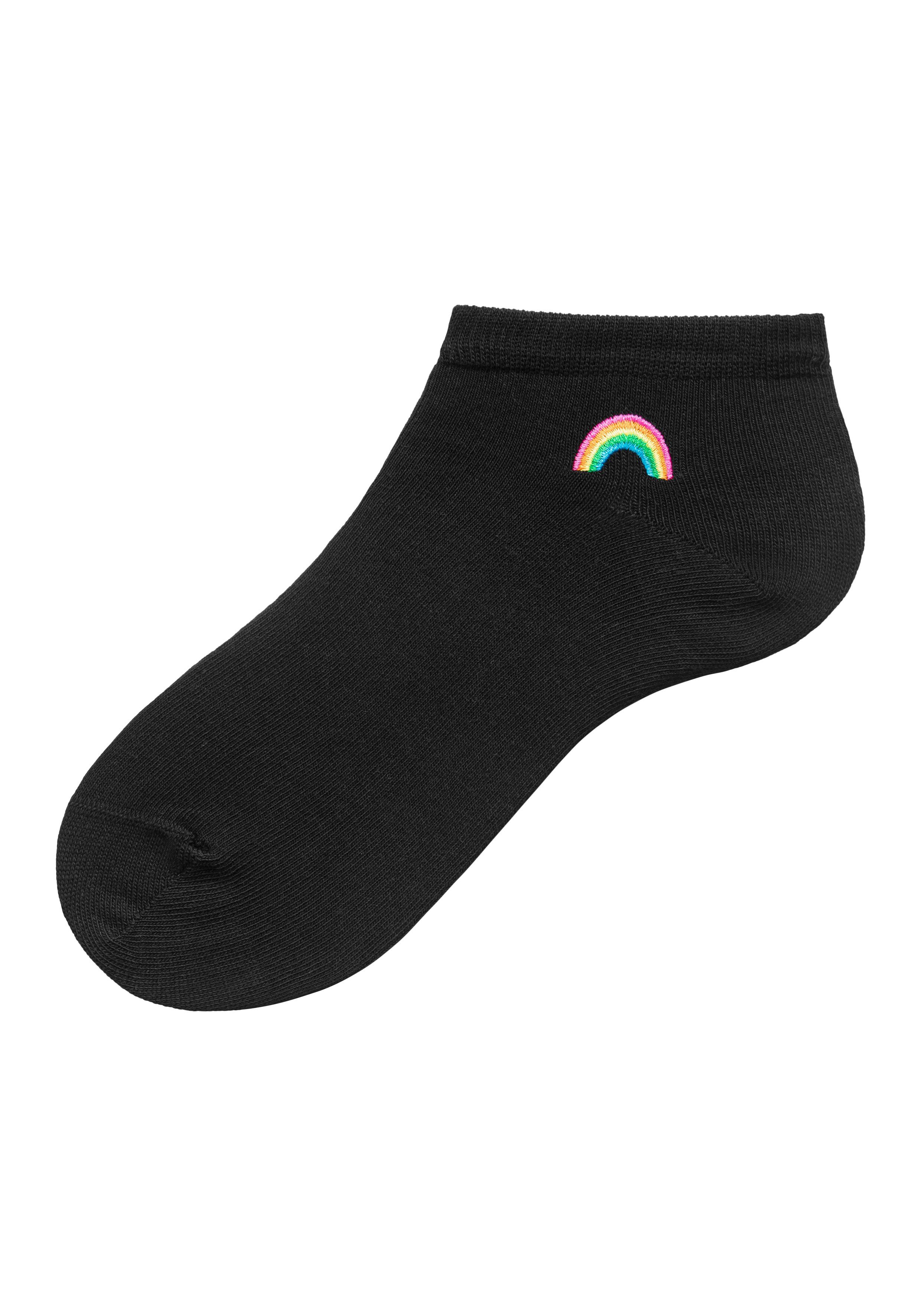 Stickerei schwarz hochwertiger Sneakersocken (Set, H.I.S 5-Paar) mit