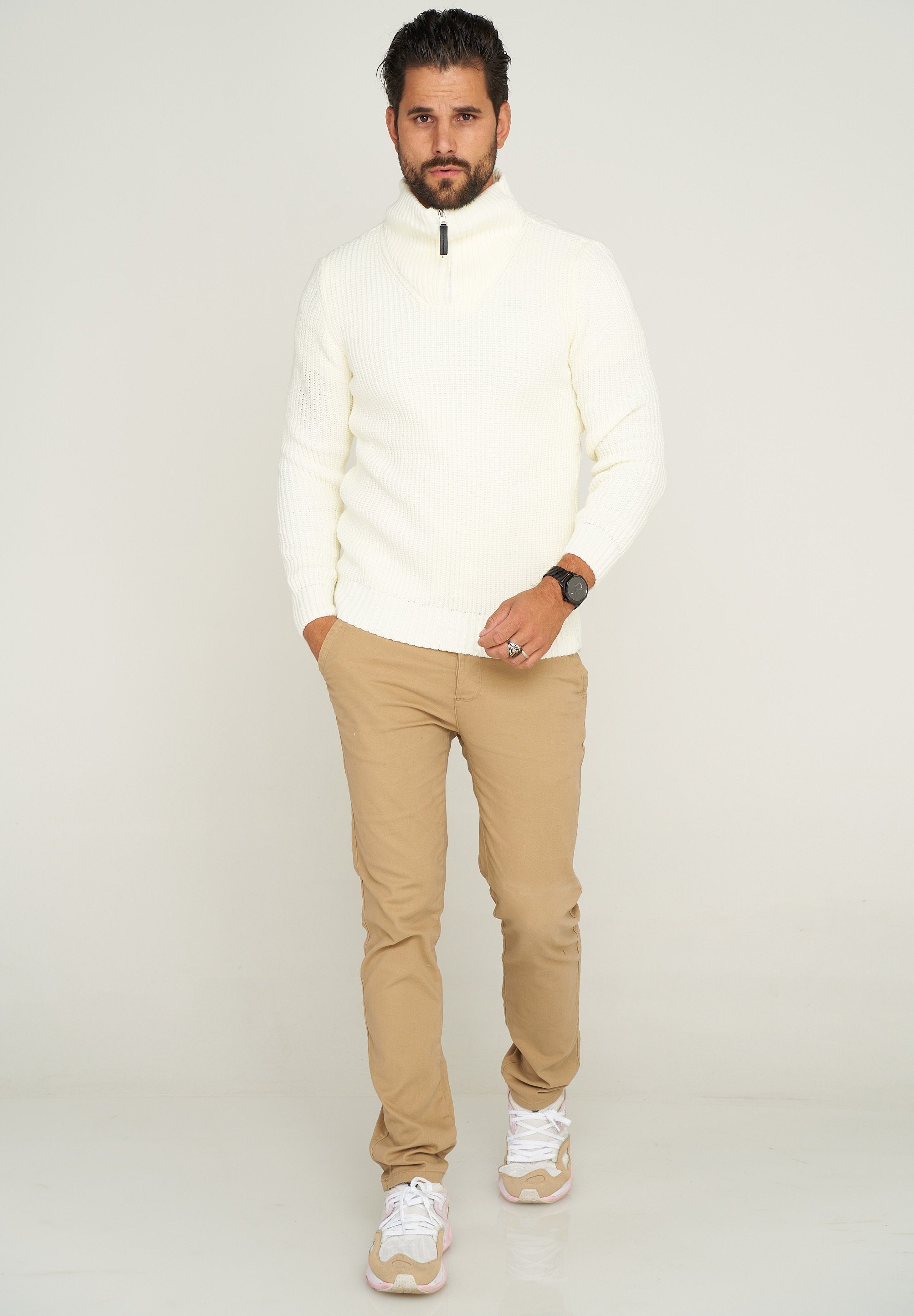 CARISMA Strickpullover CRHAMAR Grobstrick Muster Troyer günstig online kaufen