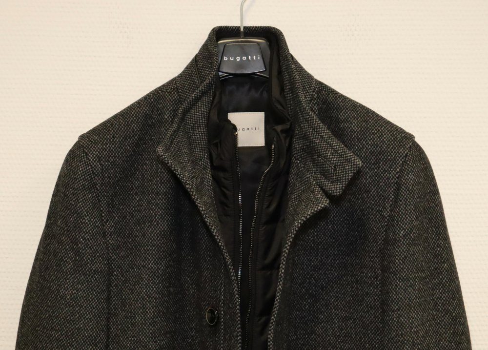 bugatti Langmantel bugatti Herren Mantel Wollmantel Gr. 46 Dunkelgrau