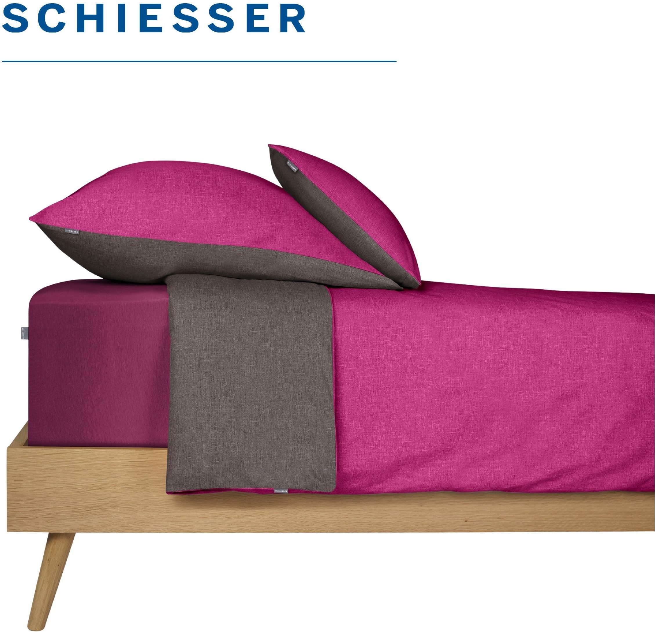 Schiesser Spannbettlaken Elli aus weicher Baumwolle mit Elasthananteil für flexiblen Sitz, Jersey-Elasthan, Gummizug: rundum, (1 Stück), für hohe Matratzen und  – Bild 4 von 5