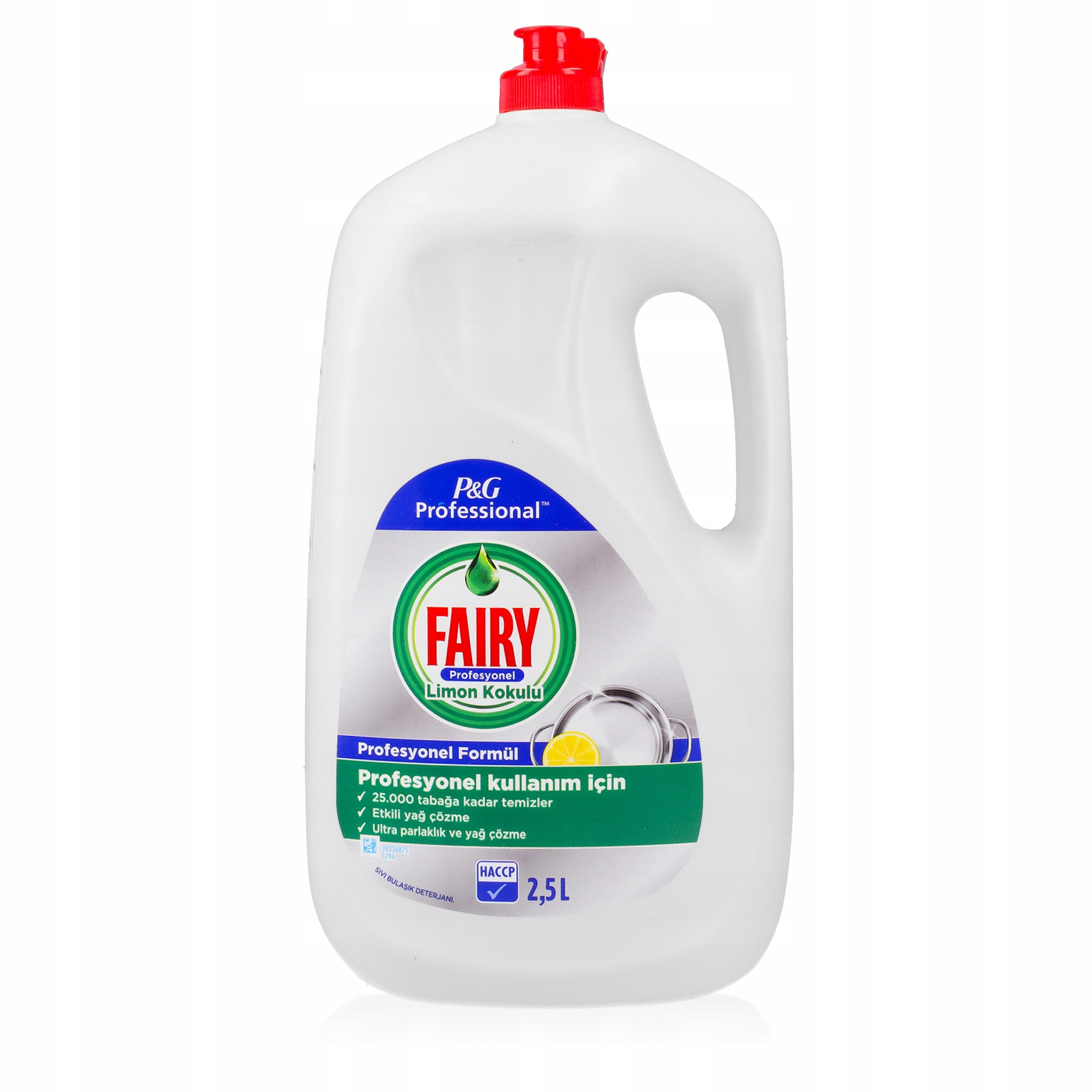 KomfortHome Fairy Professional Lemon 2,5L Spülmittel Konzentrat Fettlösend Gastro Geschirrspülmittel (Handspülmittel Zitrone Duft für Geschirr Gastronomie Küche XXL 2,5 L)
