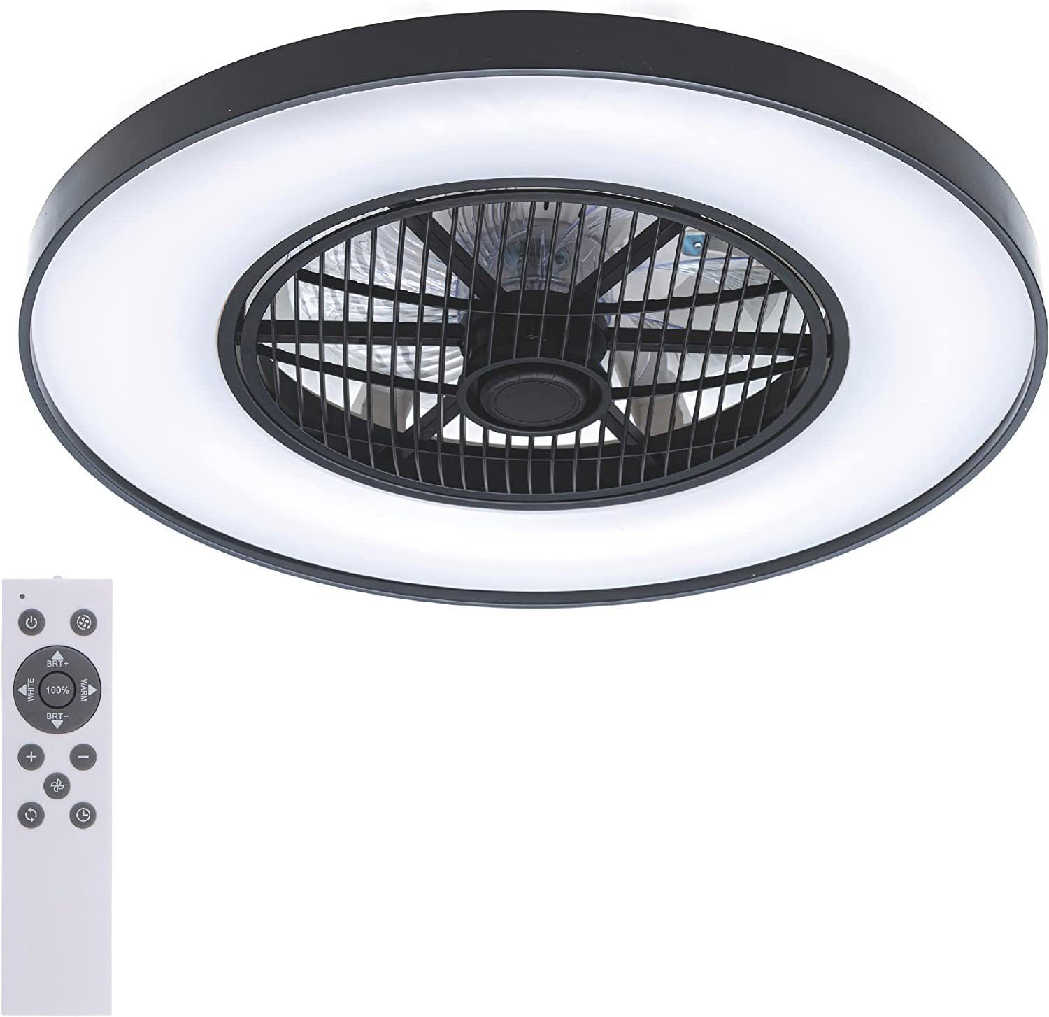 Ventilator Airflow, LED mit proventa 360° Deckenleuchte Fernbedienung