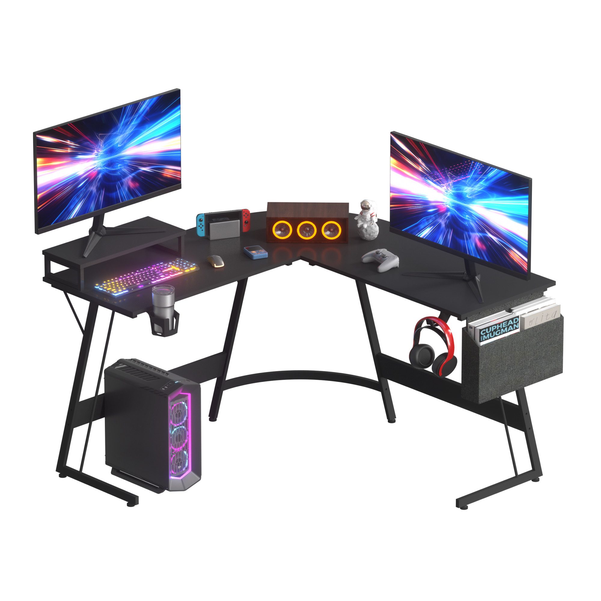SANODESK Computertisch Gaming Tisch L-Form Schreibtisch günstig online kaufen