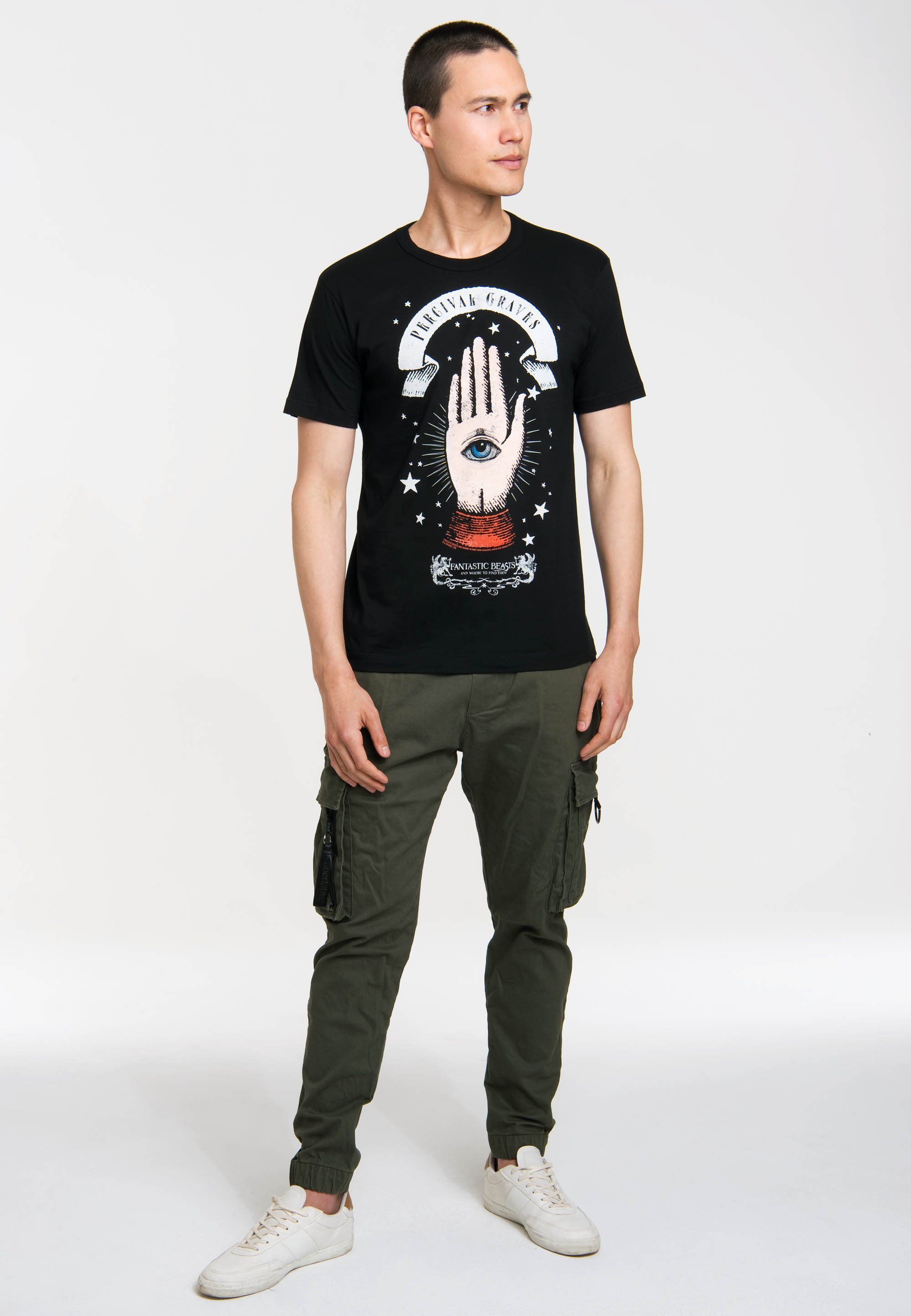 LOGOSHIRT - Beasts T-Shirt Frontprint coolem mit Fantastic Graves Percival