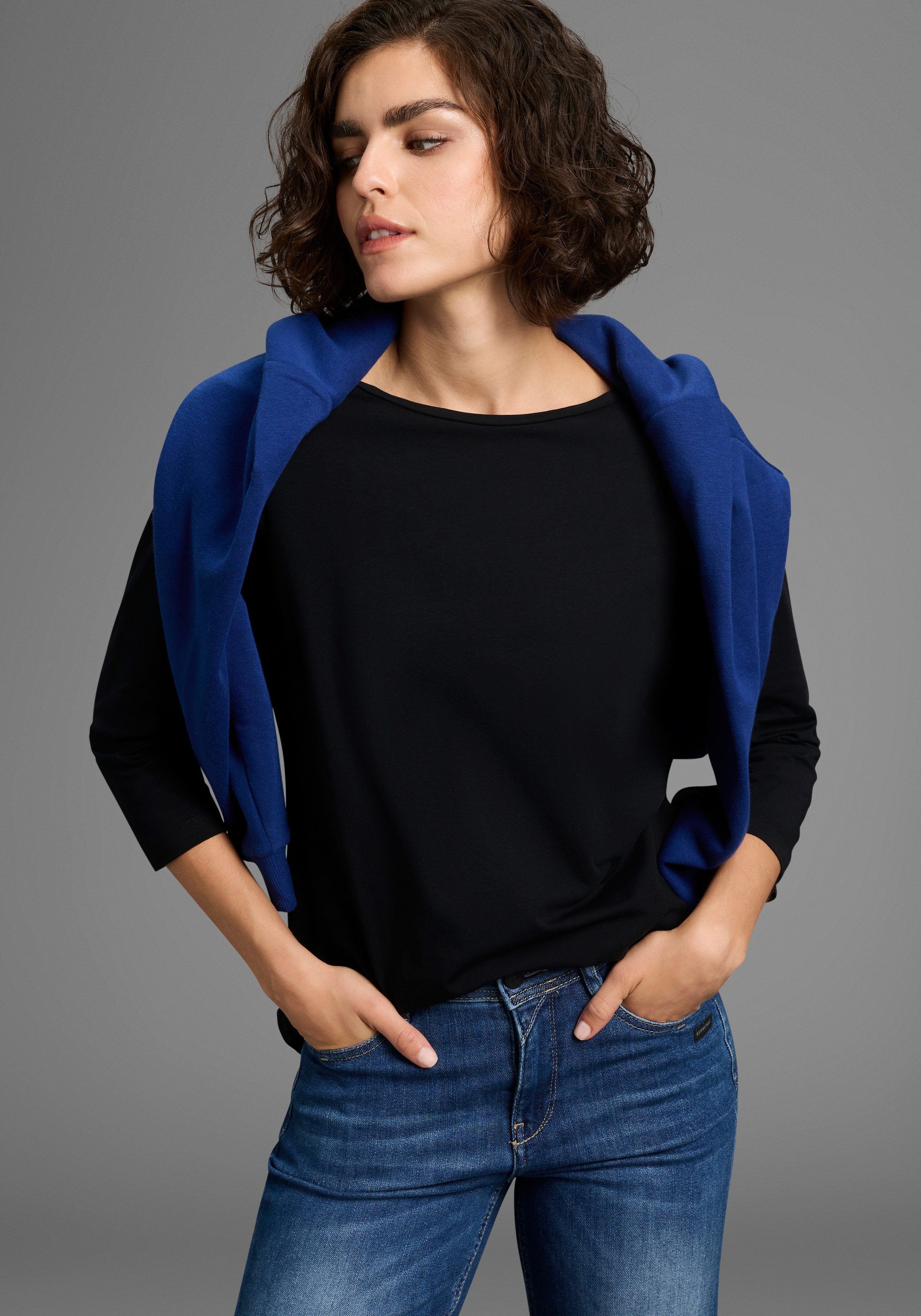 Laura Scott 3/4-Arm-Shirt Basic-Stil, 3/4-Ärmellänge, U-Boot-Ausschnitt, oh günstig online kaufen