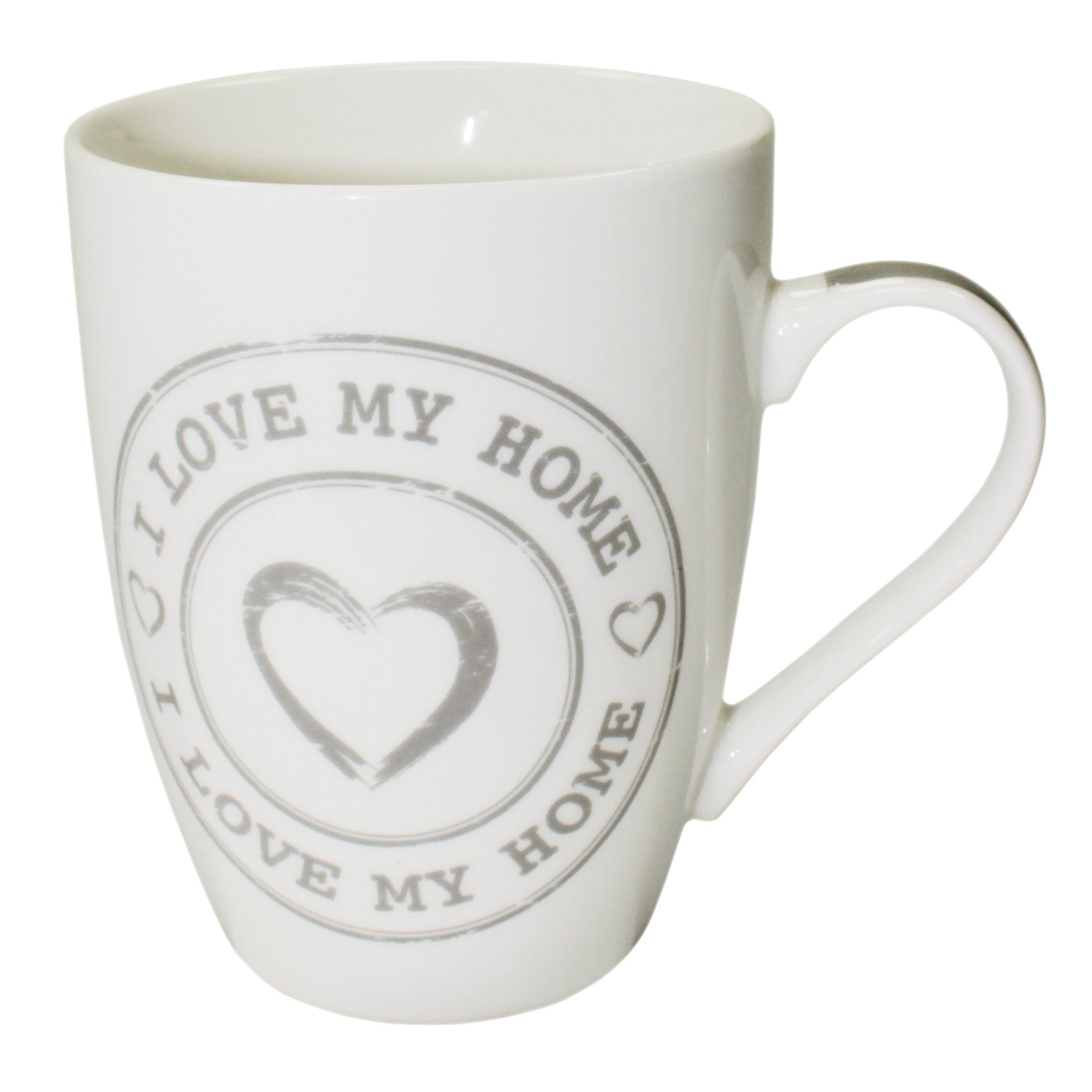 Haus und Deko Geschirr-Set Kaffeetasse "I love my home" Henkel Tasse mit  (1-tlg), Keramik