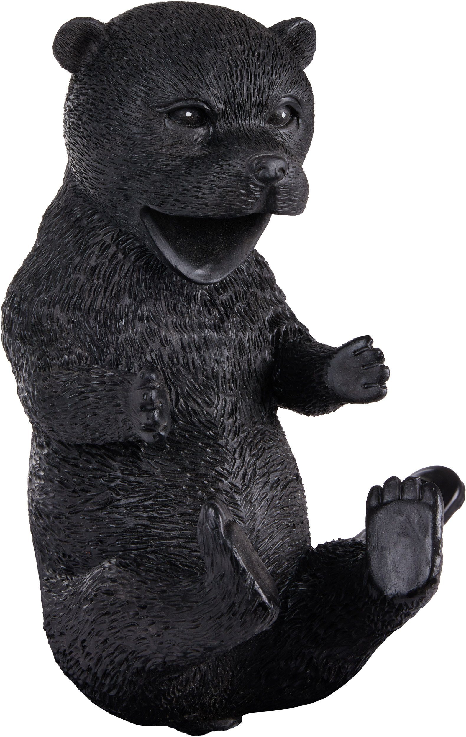 BRUBAKER Weinflaschenhalter Durstiger Bär - Flaschenhalter Trinkende Tiere, (Deko Figur Handbemalt Schwarz, 1-St., Witzige Dekoration Wein Geschenk), Flaschenständer lustig - Bar Weinzubehör