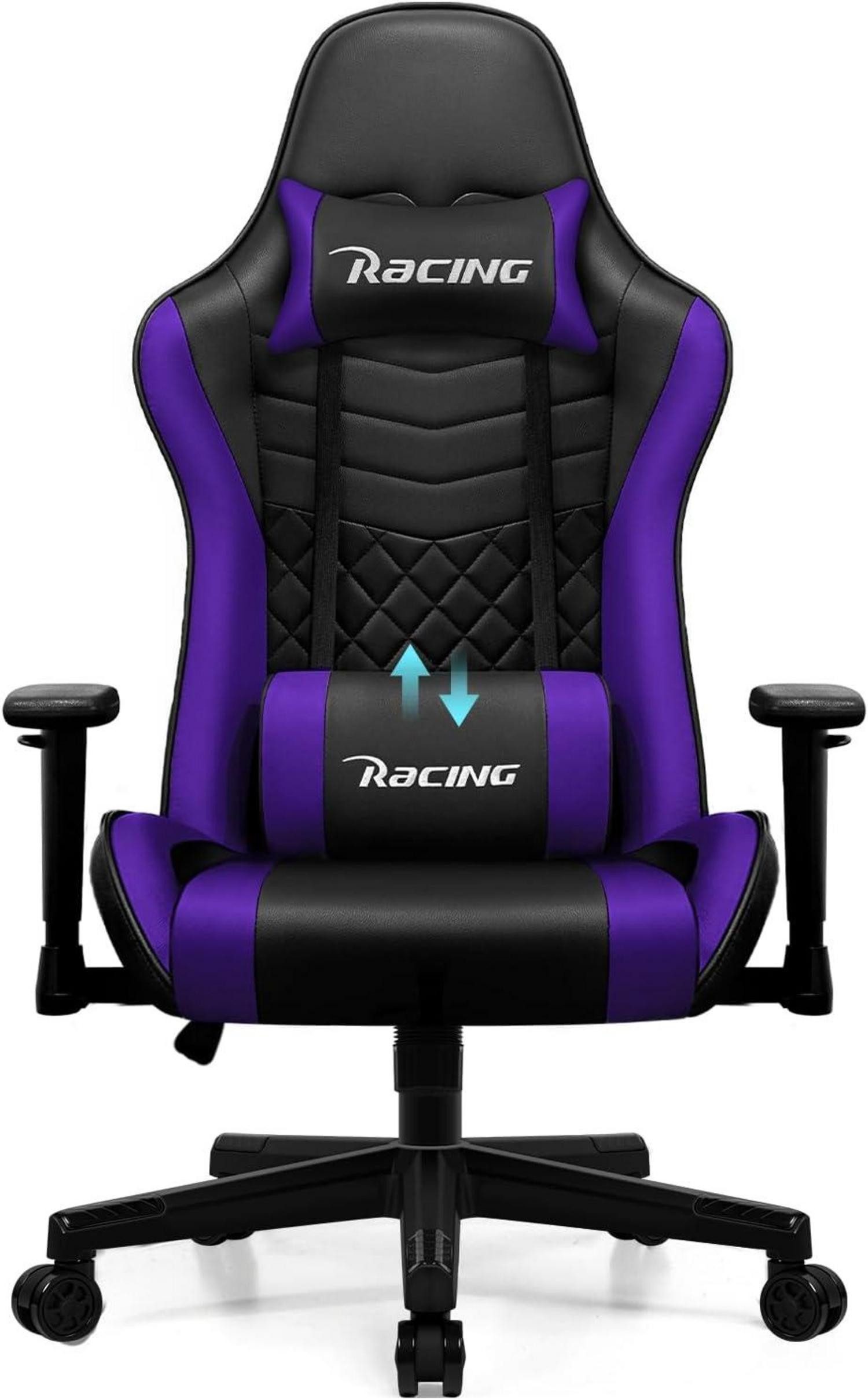 Gaming-Stuhl Gaming Stuhl 170° Wippfunktion verstellbarer Lendenkissen Armlehne