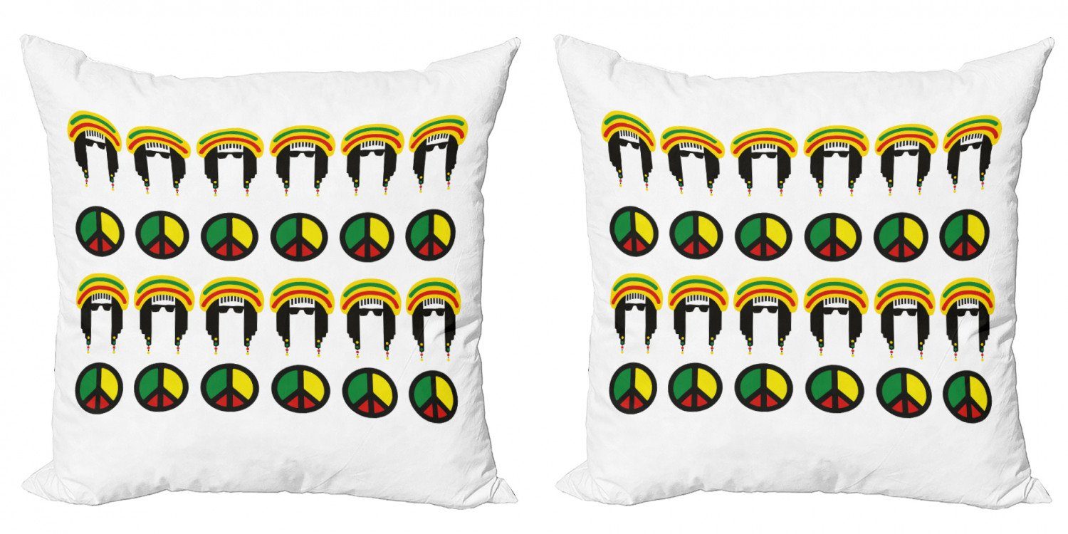 Kissenbezüge Modern Accent Doppelseitiger Digitaldruck, Abakuhaus (2 Stück), jamaikanisch Bunte Reggae