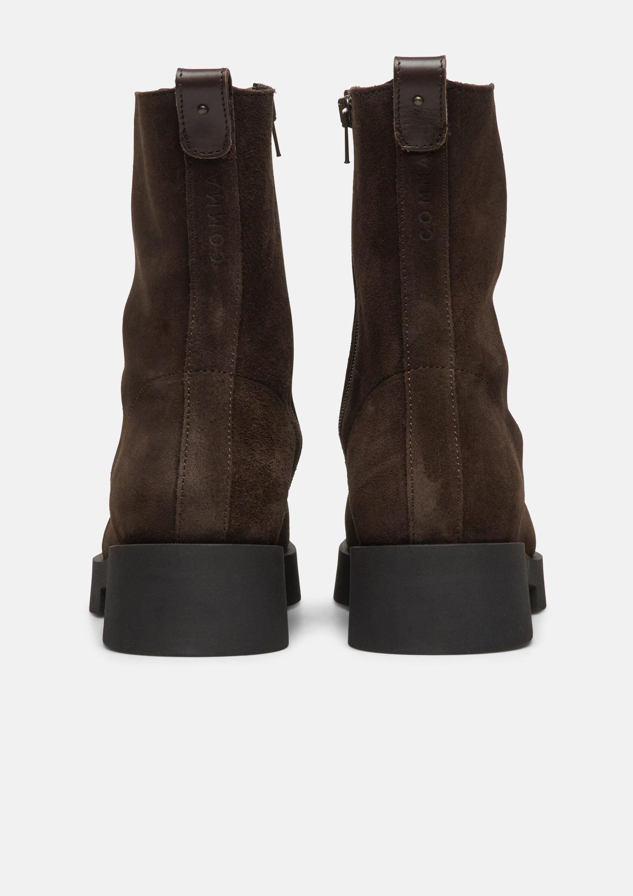 comma Stiefel Stiefel Veloursleder-Boots mit Zip-Detail – Bild 2 von 3