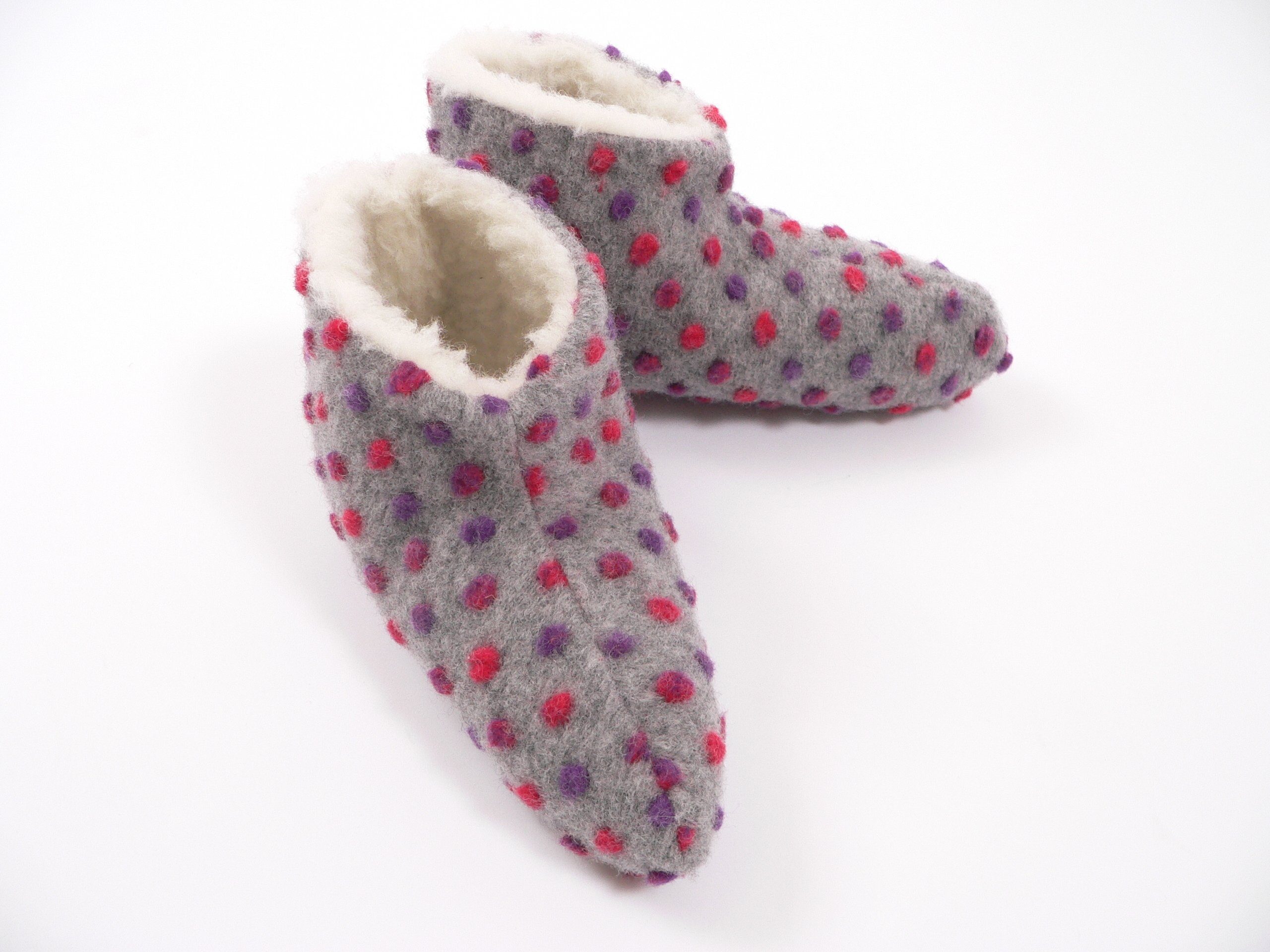 Licardo Hausschuhe Bettschuhe Wolle Noppen silber Hausschuh (1 Paar, 0-tlg) für warme Füße