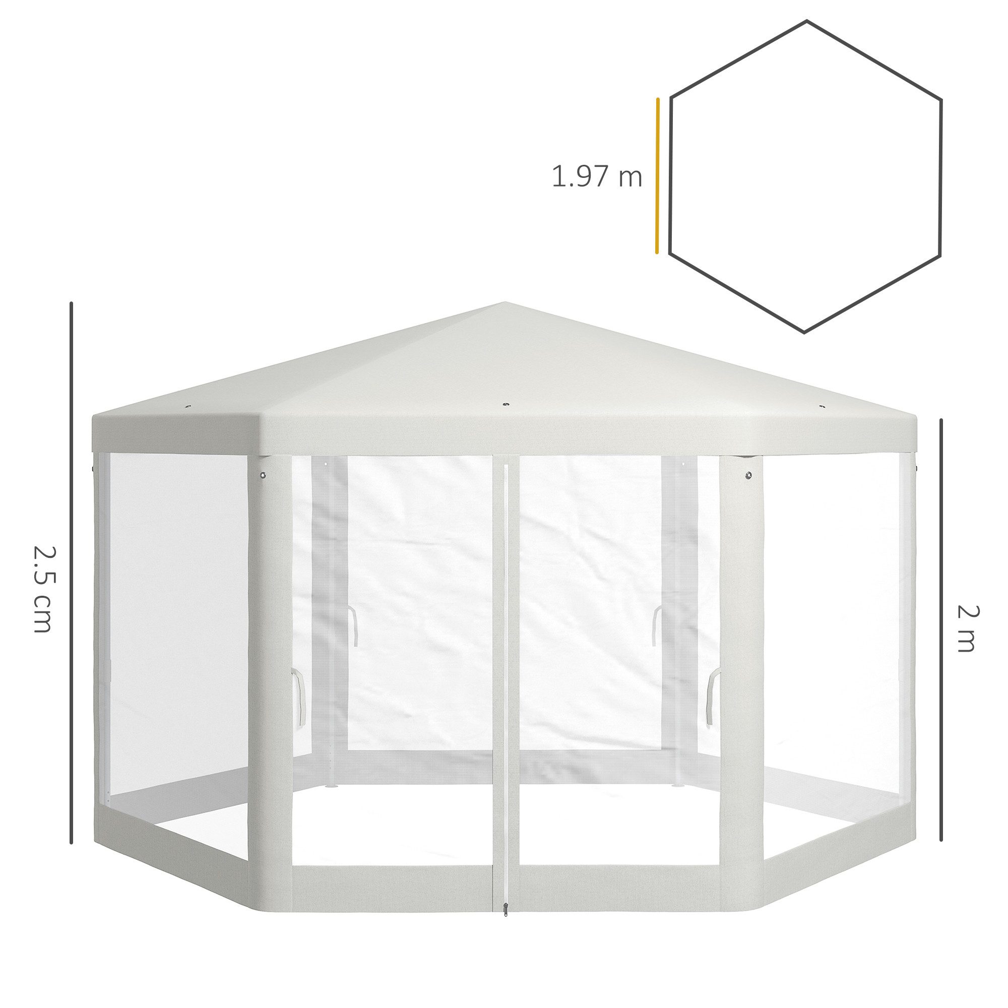 MC Star Pavillon 4x4m Sechseckiges Partyzelt günstig online kaufen
